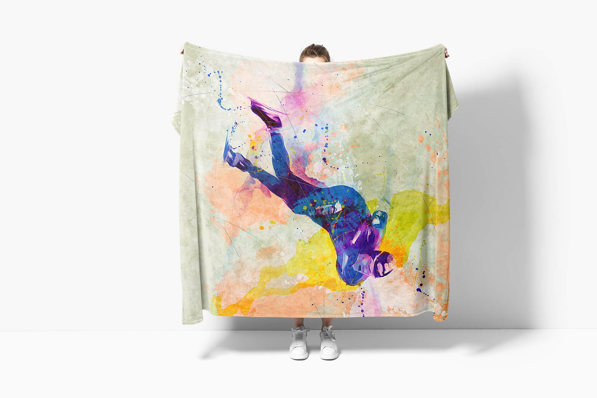 Handtuch I, SplashArt Kuscheldecke Art Sport Eisschnelllauf Handtuch Saunatuch Baumwolle-Polyester-Mix Strandhandtuch Sinus Handtücher (1-St), Kunstvoll