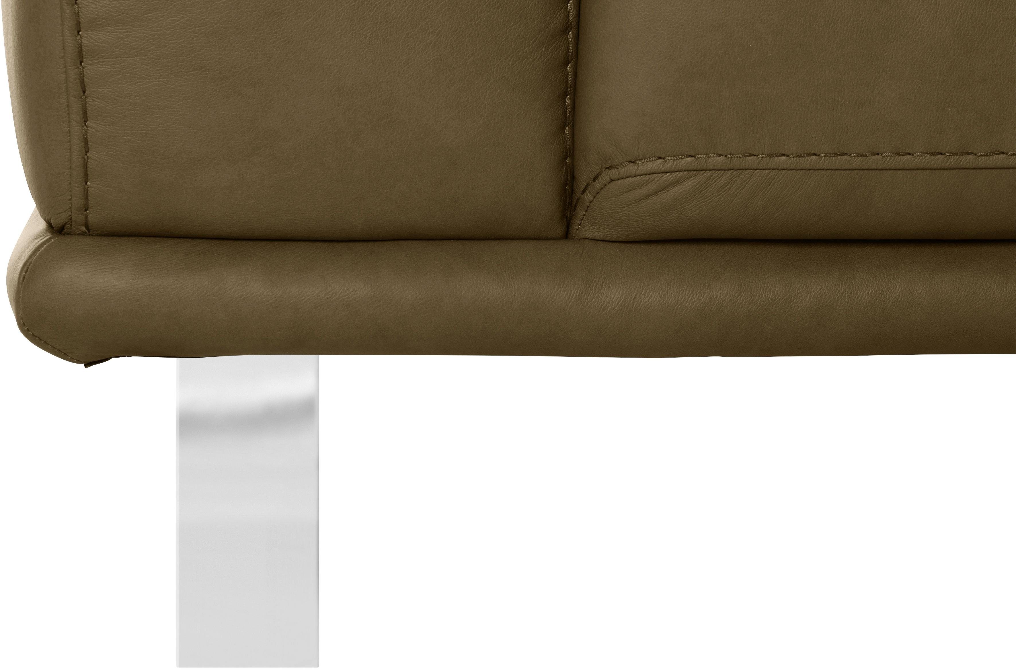 glänzend, W.SCHILLIG Breite cm 192 montanaa, 2-Sitzer mit Chrom Metallkufen in