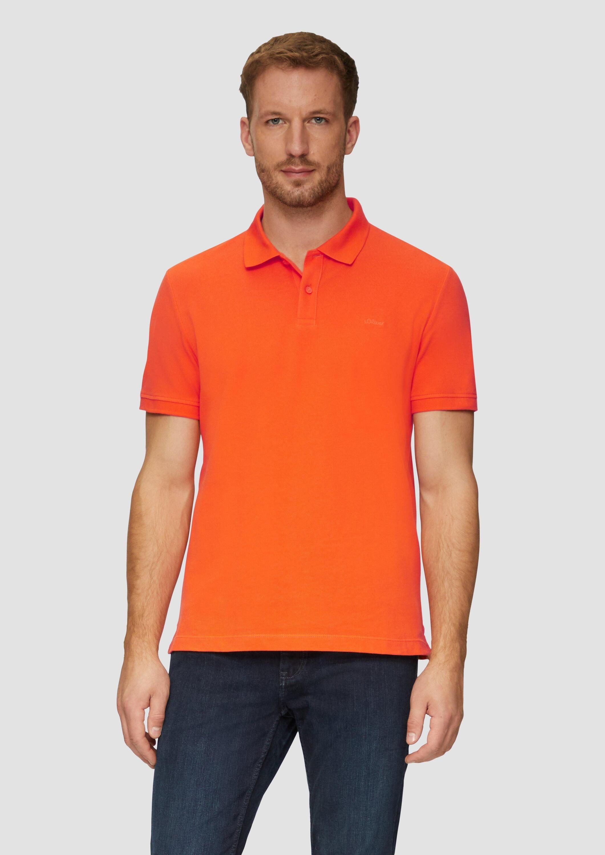 s.Oliver Kurzarmshirt Polo-Shirt Poloshirt aus Baumwollpiqué günstig online kaufen