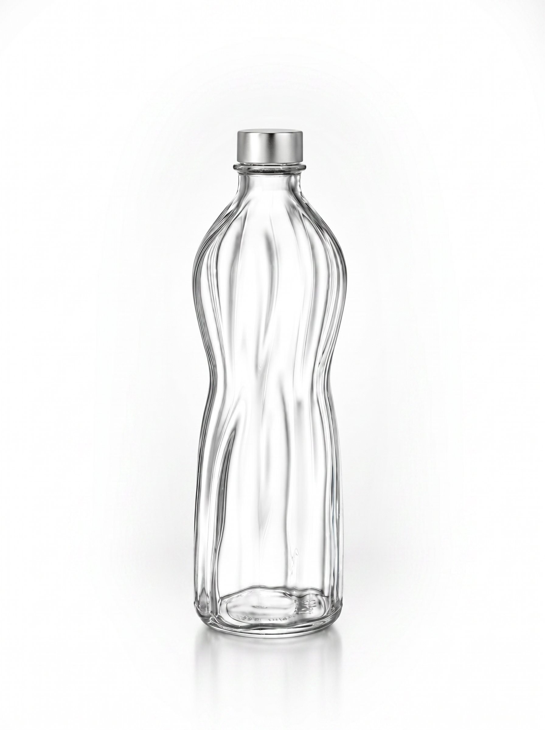 WestCraft Trinkflasche Bormioli Aqua Flasche 1L Weiß 1 Liter 1x Glasflasche, Spülmaschinenfest, Glas, Edelstahl, kratzfest, Bormioli Qualitätsglas