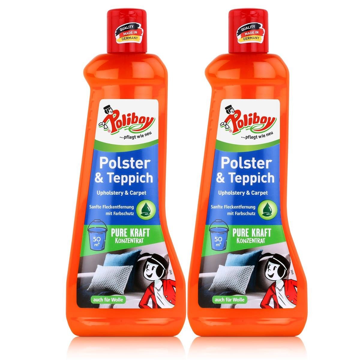 poliboy Poliboy Polster & Teppich Reiniger 500ml - Reinigt & pflegt (2er Pack) Spezialwaschmittel