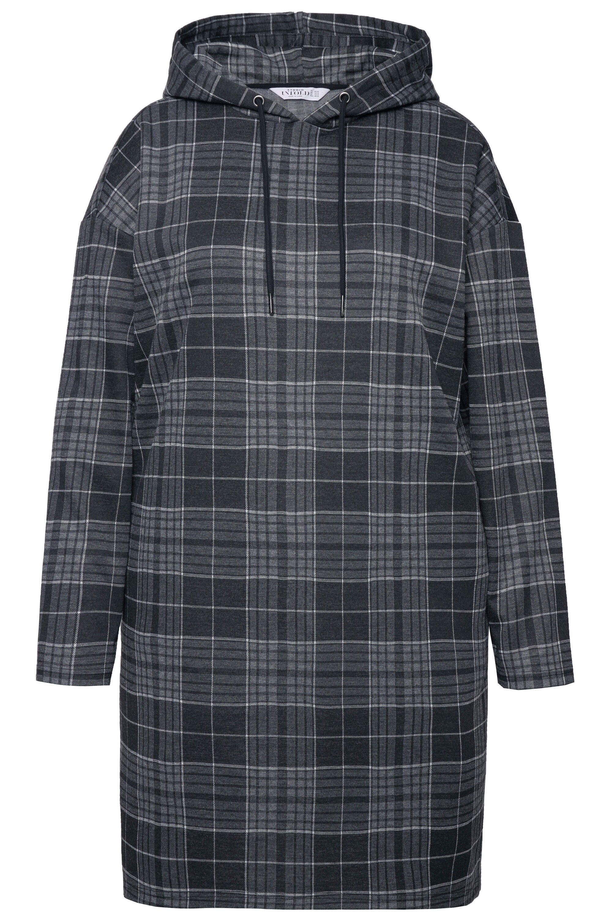 Studio Untold Jerseykleid Midikleid oversized Jersey Karo Kapuze Langarm günstig online kaufen