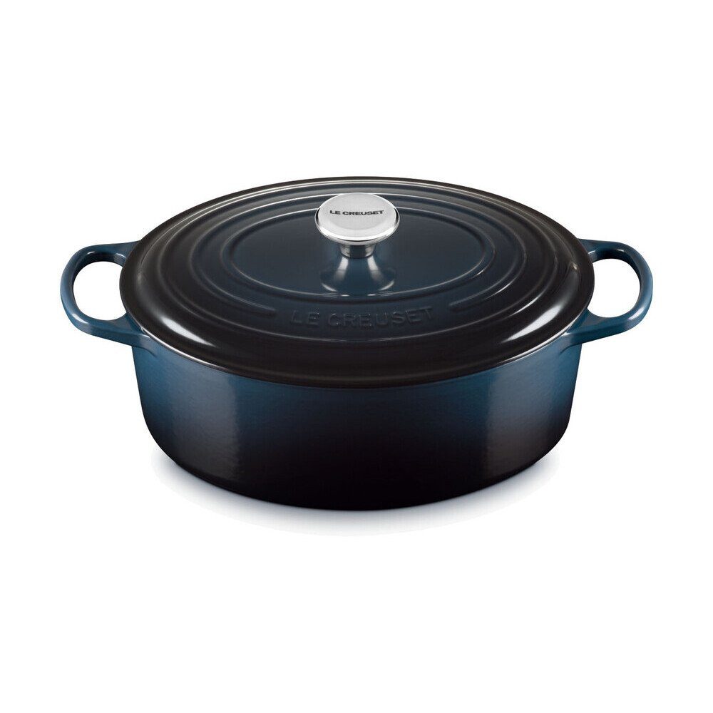 LE CREUSET Bräter Bräter mit Deckel 31 cm Signature Nuit, Gusseisen