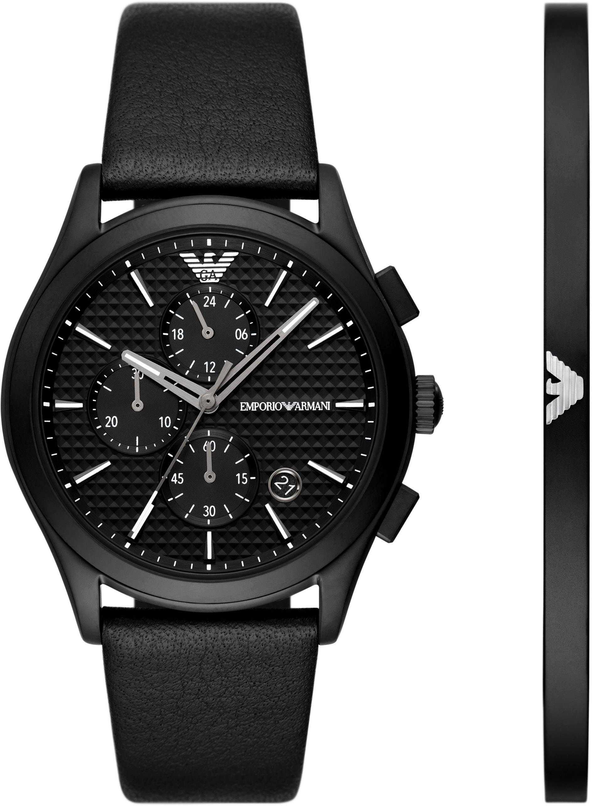 Emporio Armani Chronograph, auch als mit Armband), ideal 2-tlg., Geschenk (Set