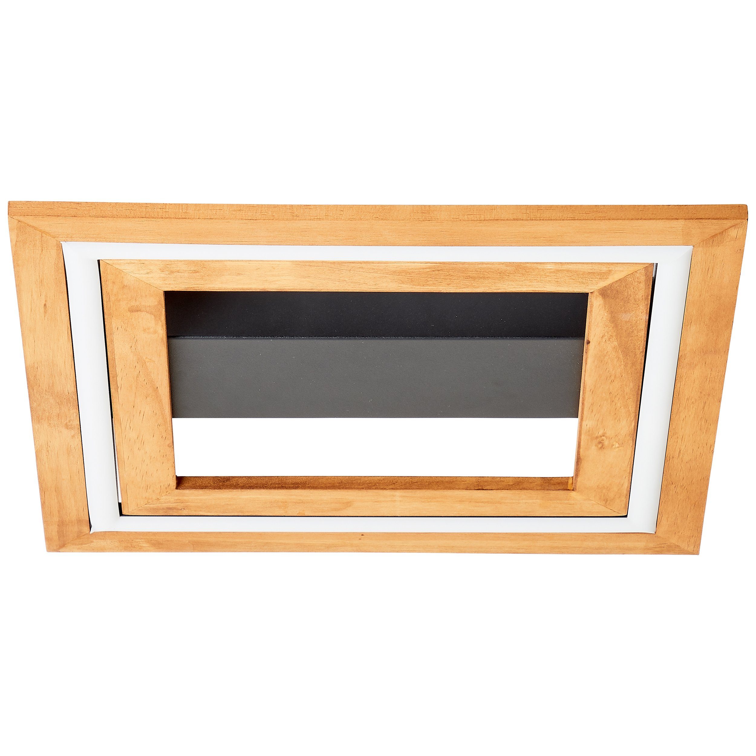 2700 24 3000 warmweiß, integriert, fest LED Deckenleuchte, LED 35 schwarz/holz W, K, 35 cm, Lightbox lm, x LED Deckenlampe