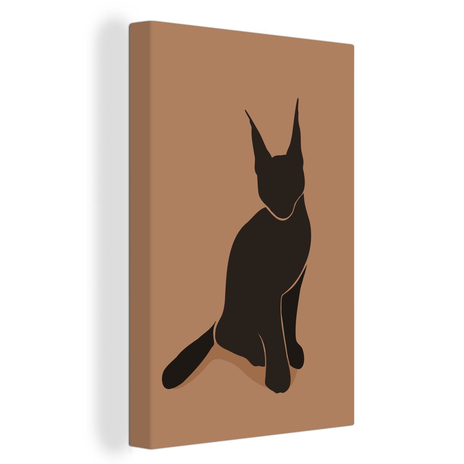 OneMillionCanvasses® Leinwandbild Katzen - Minimalismus - Haustiere, (1 St), Leinwandbild fertig bespannt inkl. Zackenaufhänger, Gemälde, 20x30 cm