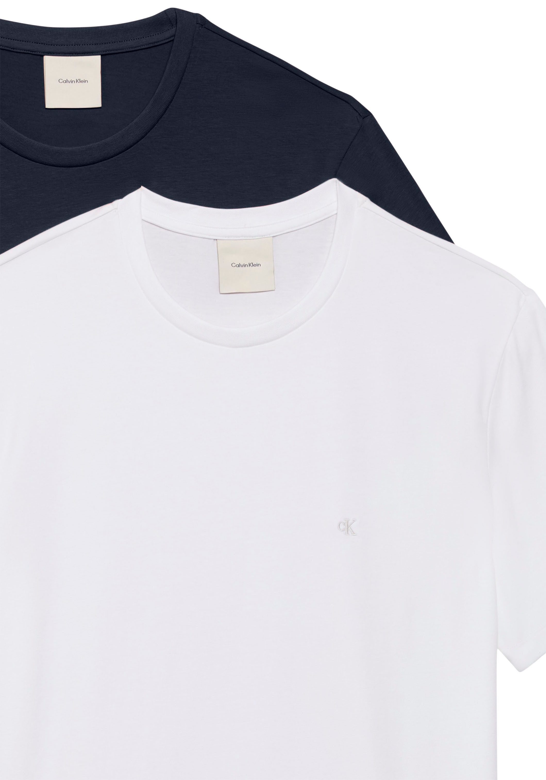 Calvin Klein T-Shirt 2 Pack SS STRETCH COTTON SLIM TEE (Packung, 2-tlg) Rundhalsausschnitt, slim fit