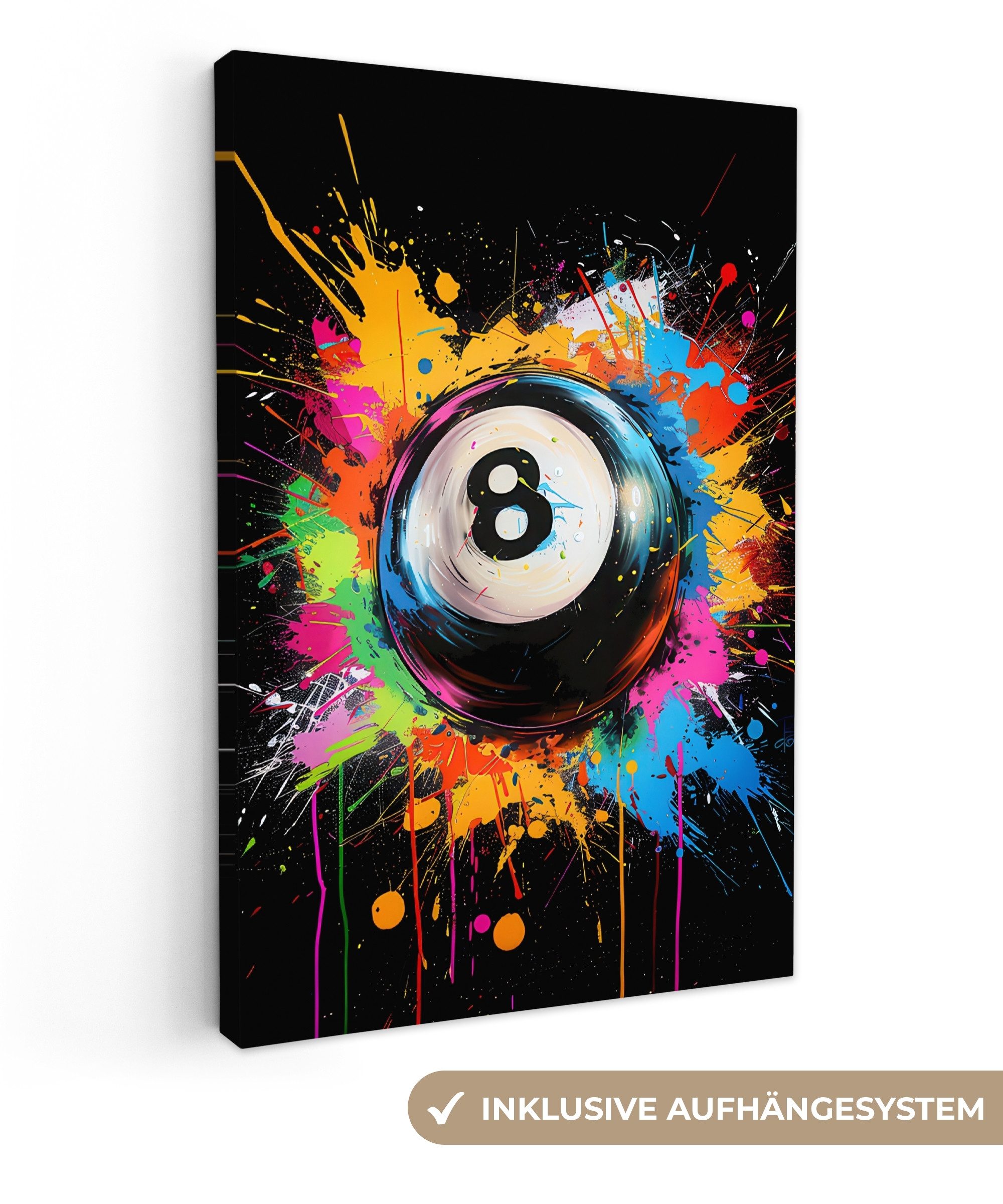 OneMillionCanvasses® Leinwandbild Graffiti - Sport - Billardkugel - Billard günstig online kaufen