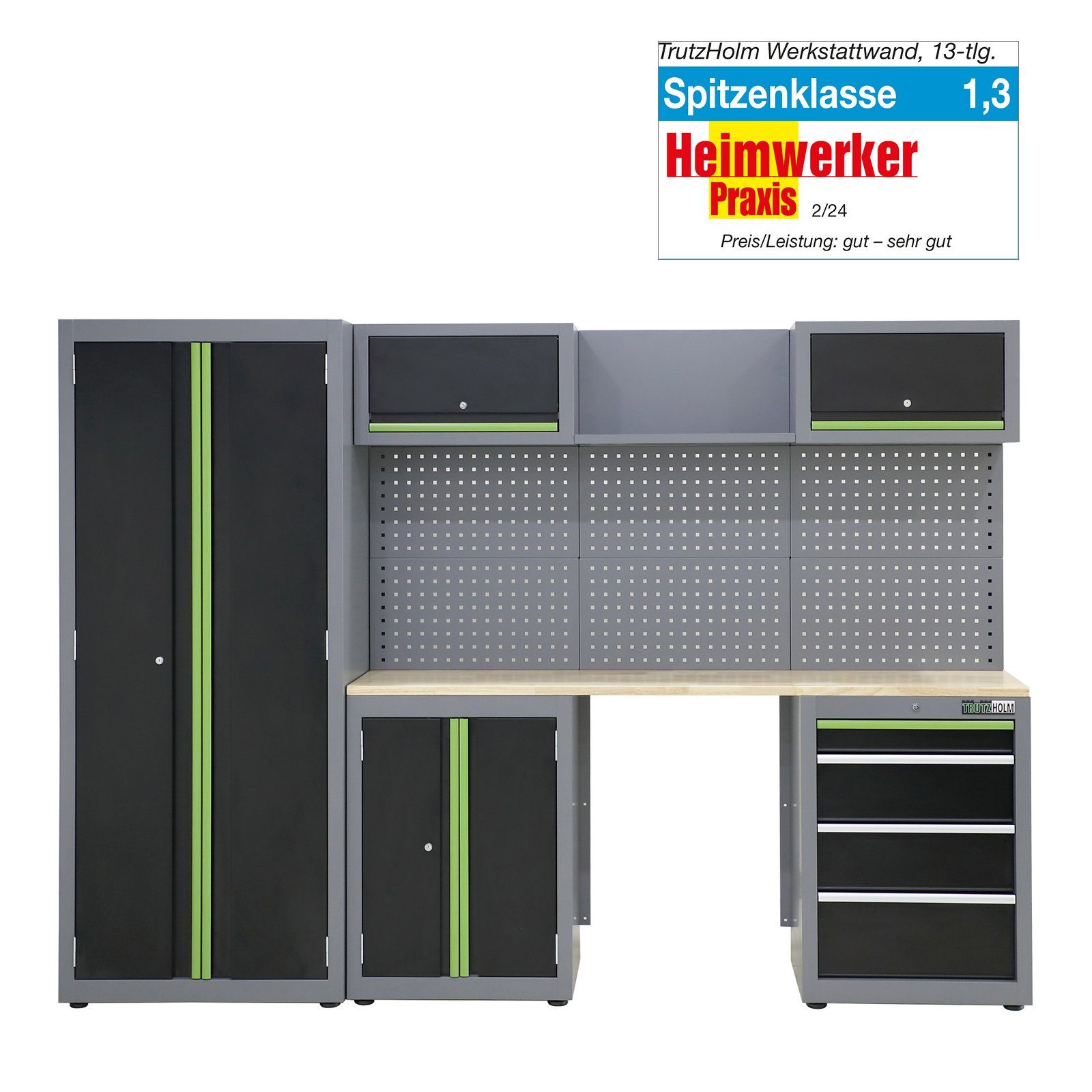 TRUTZHOLM Werkstatt-Set Werkstattwand modulares Werkstattschranksystem aus Stahl mit Lochwand, (13-tlg)