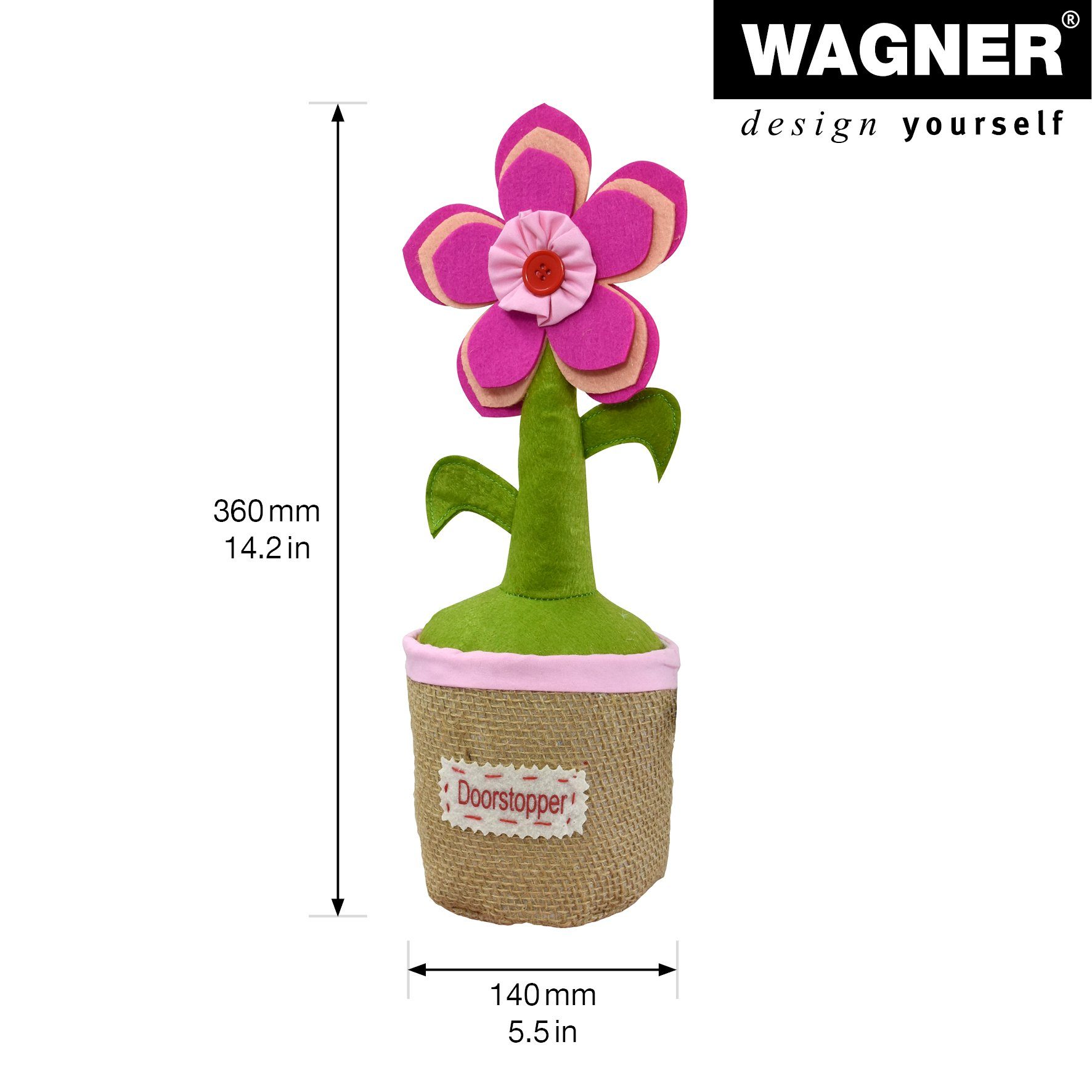 WAGNER design yourself Bodentürstopper Bodentürstopper / Kratzbaum / Katzenspielzeug TOPFPFLANZE - verschiedene Desgins, Stopper aus natürlichen Textilien/Sand 1500 g, zum Hinstellen