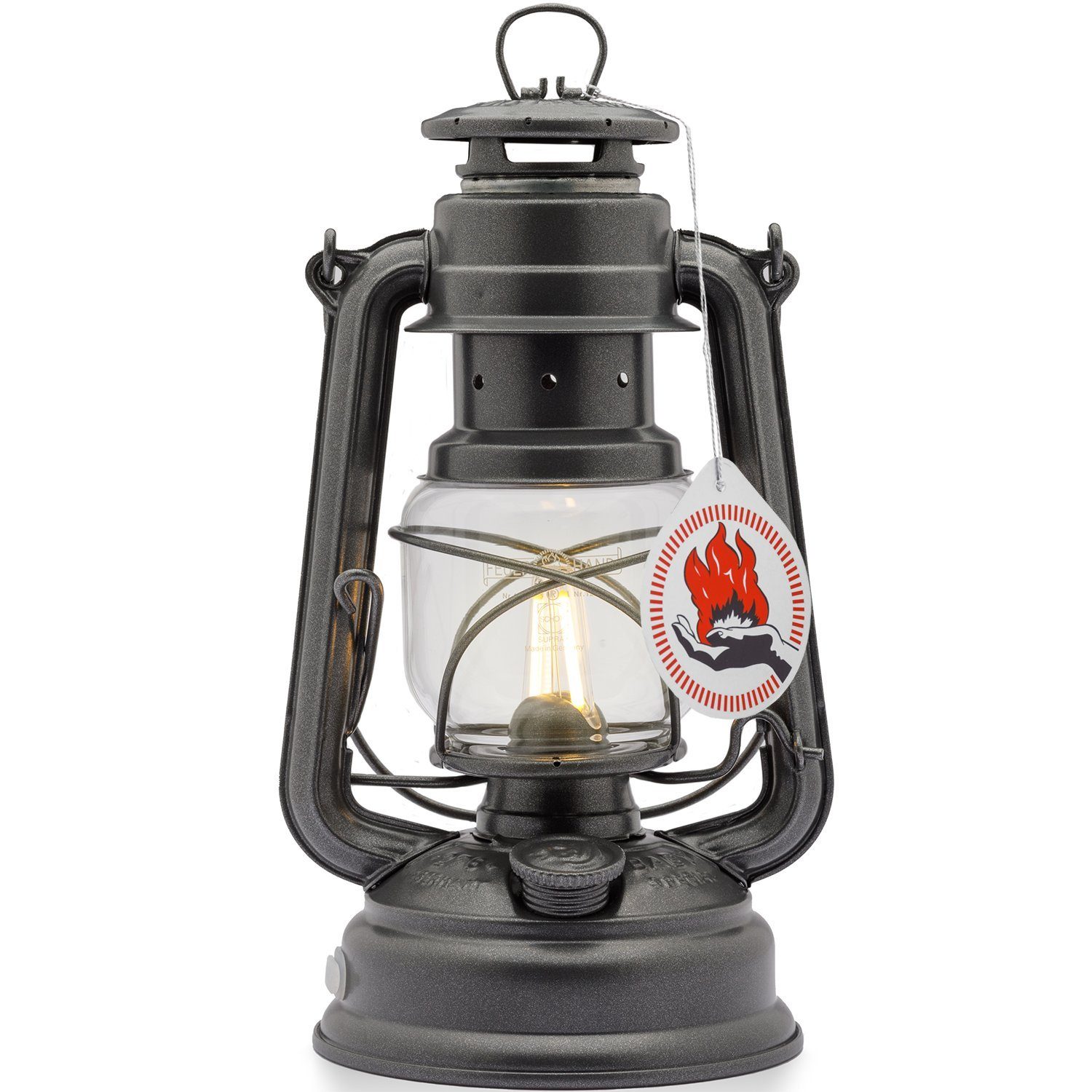 Petromax Laterne Feuerhand Baby Special 276 LED Stahlblech verzinkt (Farbe Sparkling Iron, 1-St., Neuheit 2023), Hergestellt in Deutschland