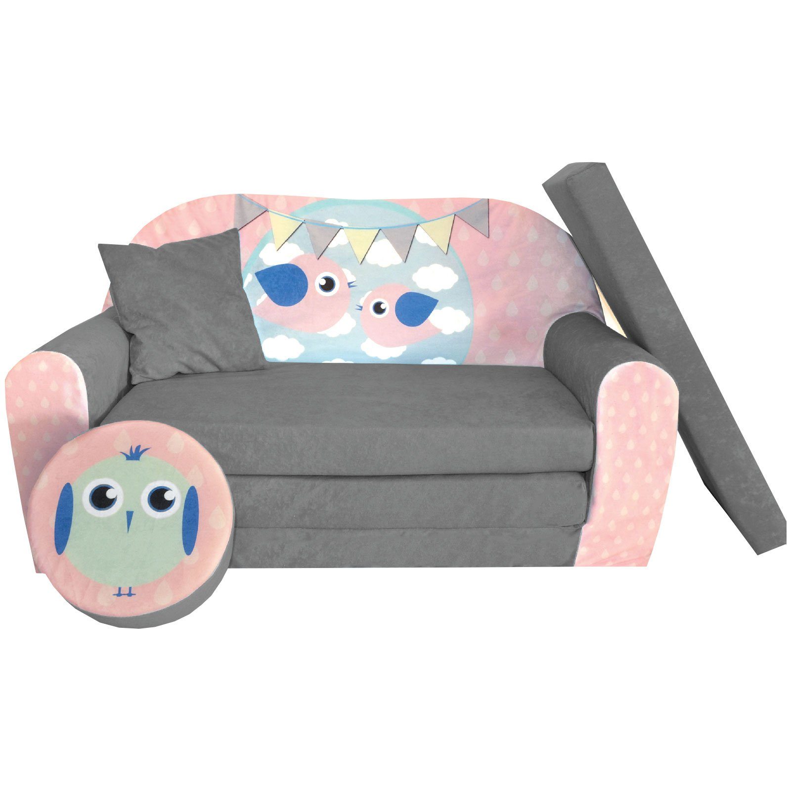 FORTISLINE Kindersitzgruppe Kindersofa Kindercouch Aufklappen Bettfunktion günstig online kaufen