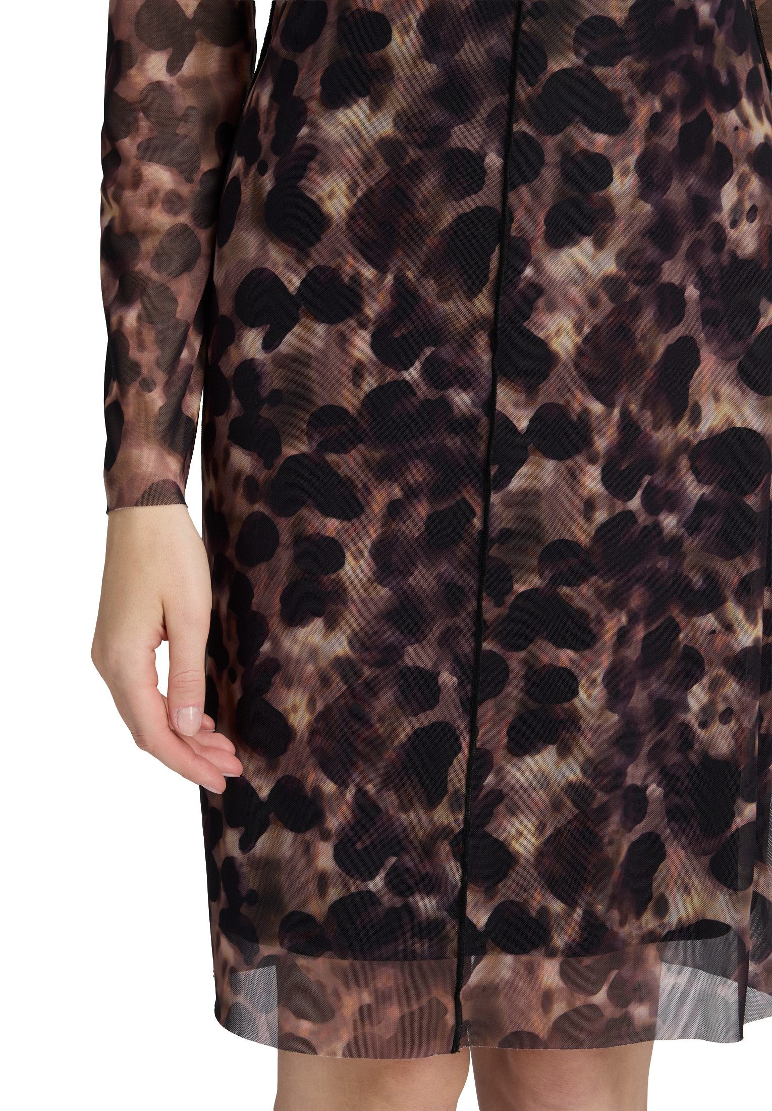 Cartoon Meshkleid Damen mit Kragen