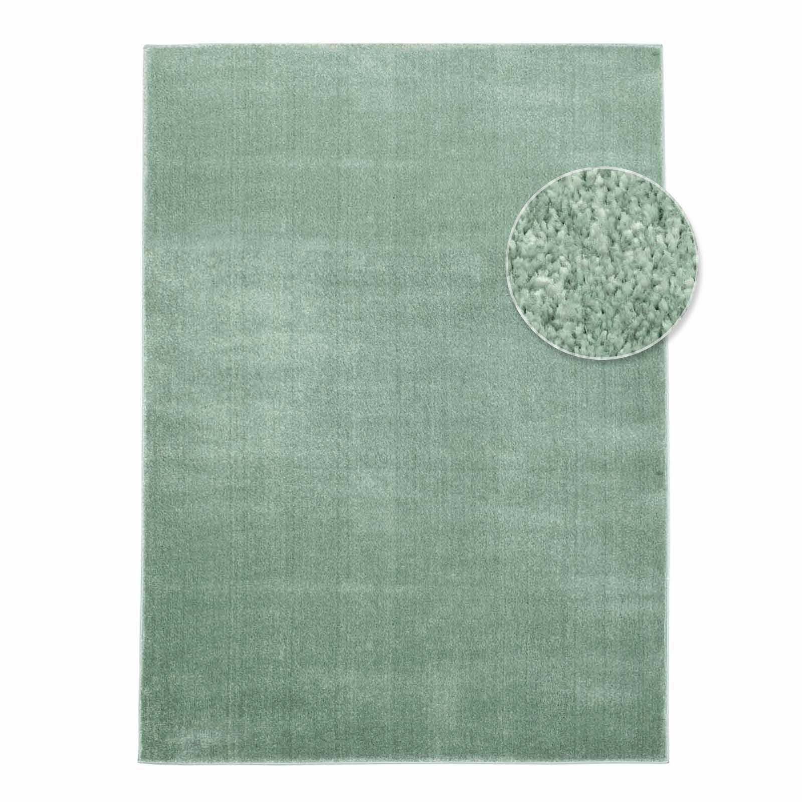 TaraCarpet Teppich Kurzflor-Webteppich Gala, rechteckig, Höhe: 13 mm, uni mint Soft Touch Wohnzimmer Schlafzimmer Kinderzimmer 080x150 cm