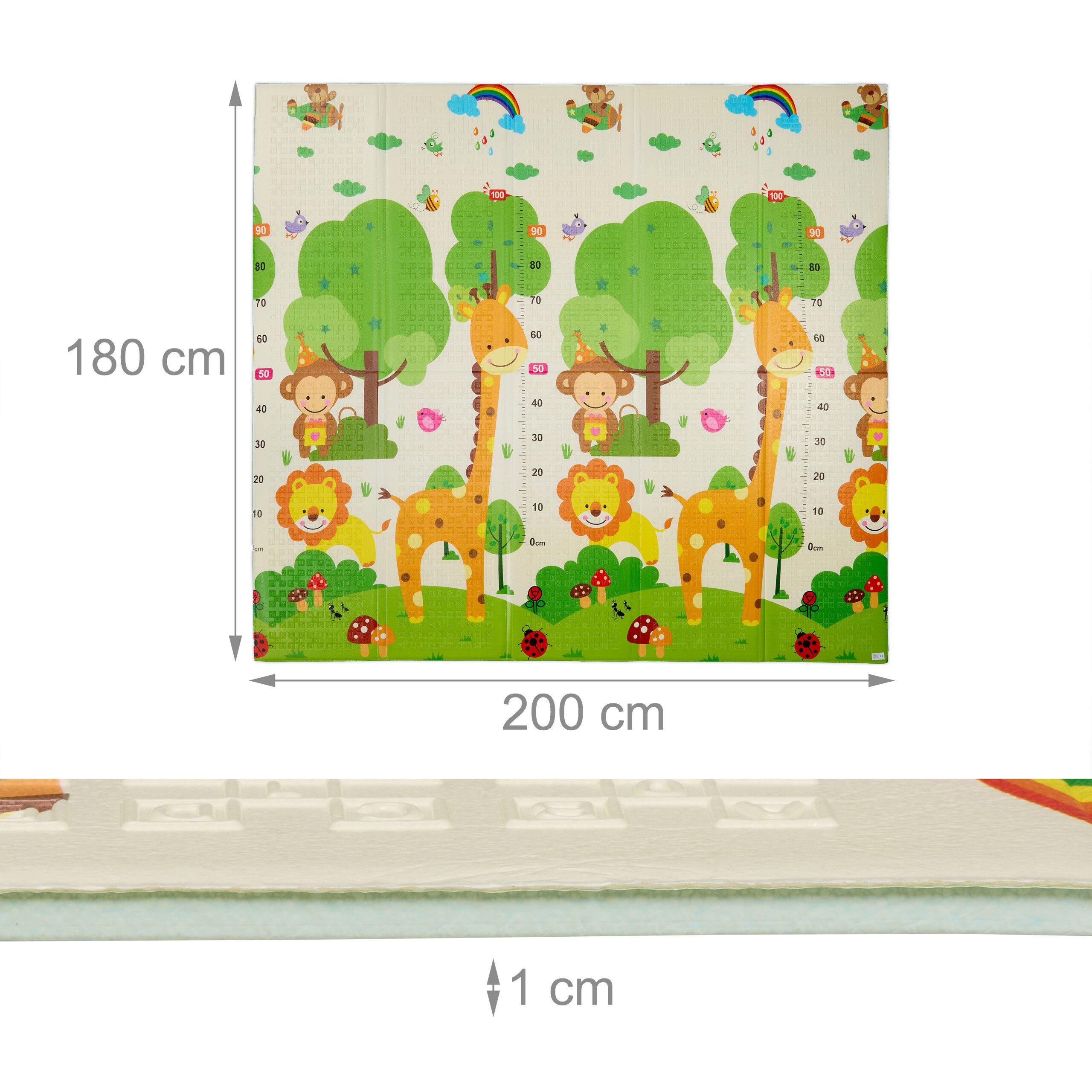 relaxdays Spielmatte Faltbare Spielmatte Tiere (2-St) – Bild 4 von 5