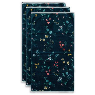 PiP Studio Handtuch Les Fleurs Dark Blue 55X100 Set A 3 Dunkelblau 100% Cotton, terry, Baumwolle (1-St)