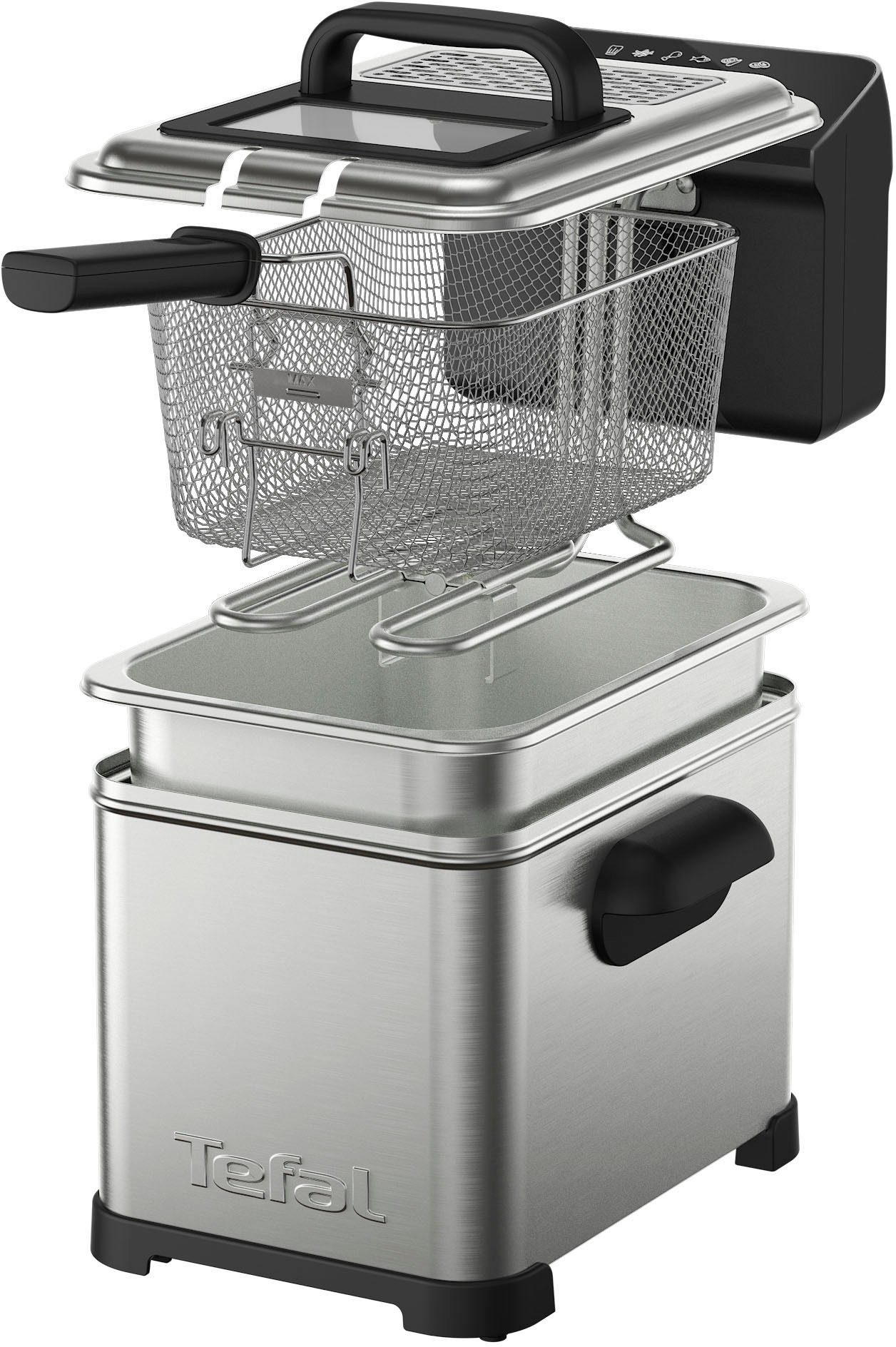 Tefal Fritteuse FR507D Family Pro Digital, 2400 W, 4 L, spülmaschinengeeignet, digitaler LED-Bildschirm