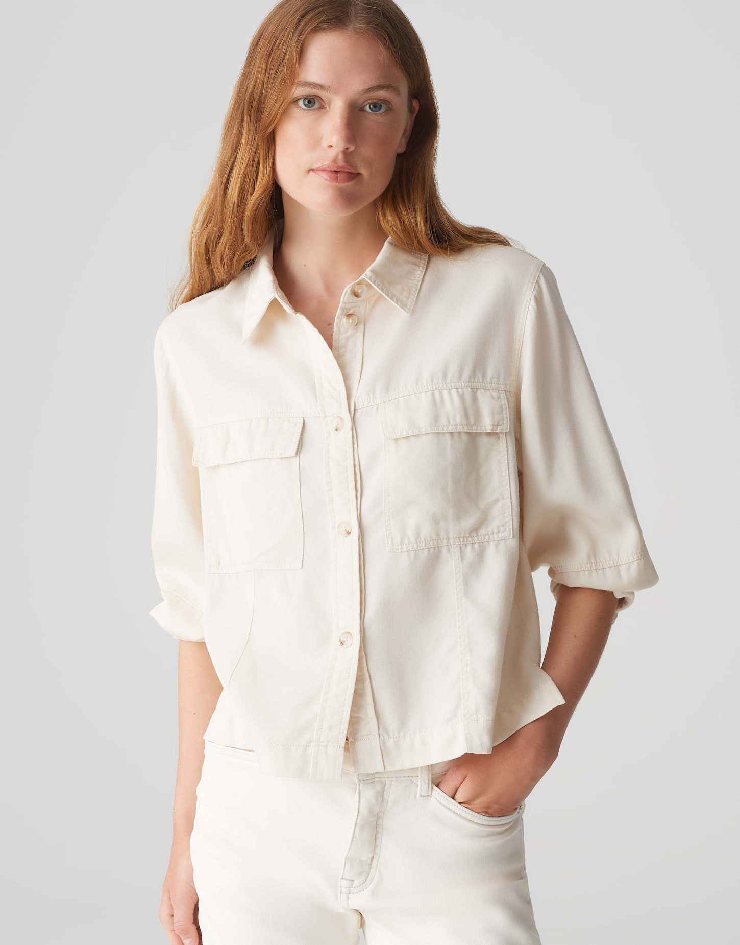 OPUS Hemdbluse FADELIA Regular aus 100% Lyocell günstig online kaufen