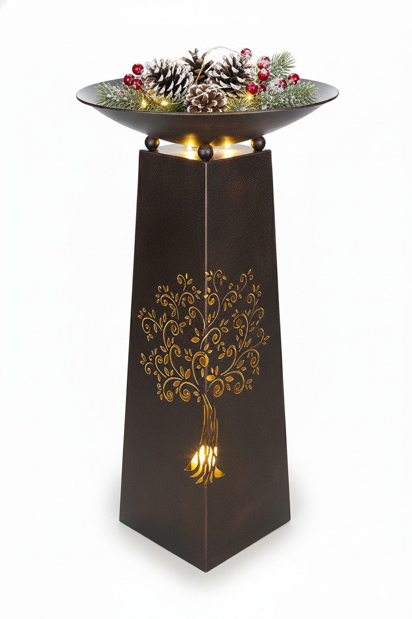 MF Dekoschale Schalenständer Lebensbaum Metall Braun Baum Höhe 95cm (1 St)