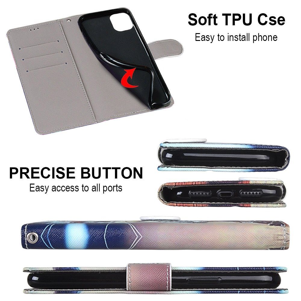 Handyhülle Für ZTE Blade A7 2020 Kunstleder Handy Tasche Book Motiv 1 Schutz Hülle Case Cover Etui Neu