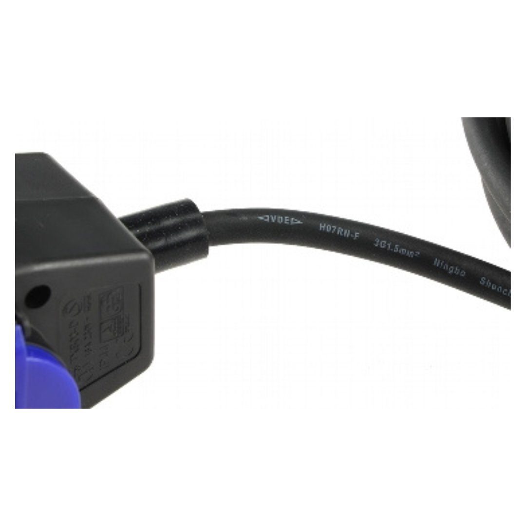 ChiliTec Gartensteckdose Stromverteiler 4-fach 10m Kabel IP44, mit Aufhänger, H07RN-F 3G1,5mm²
