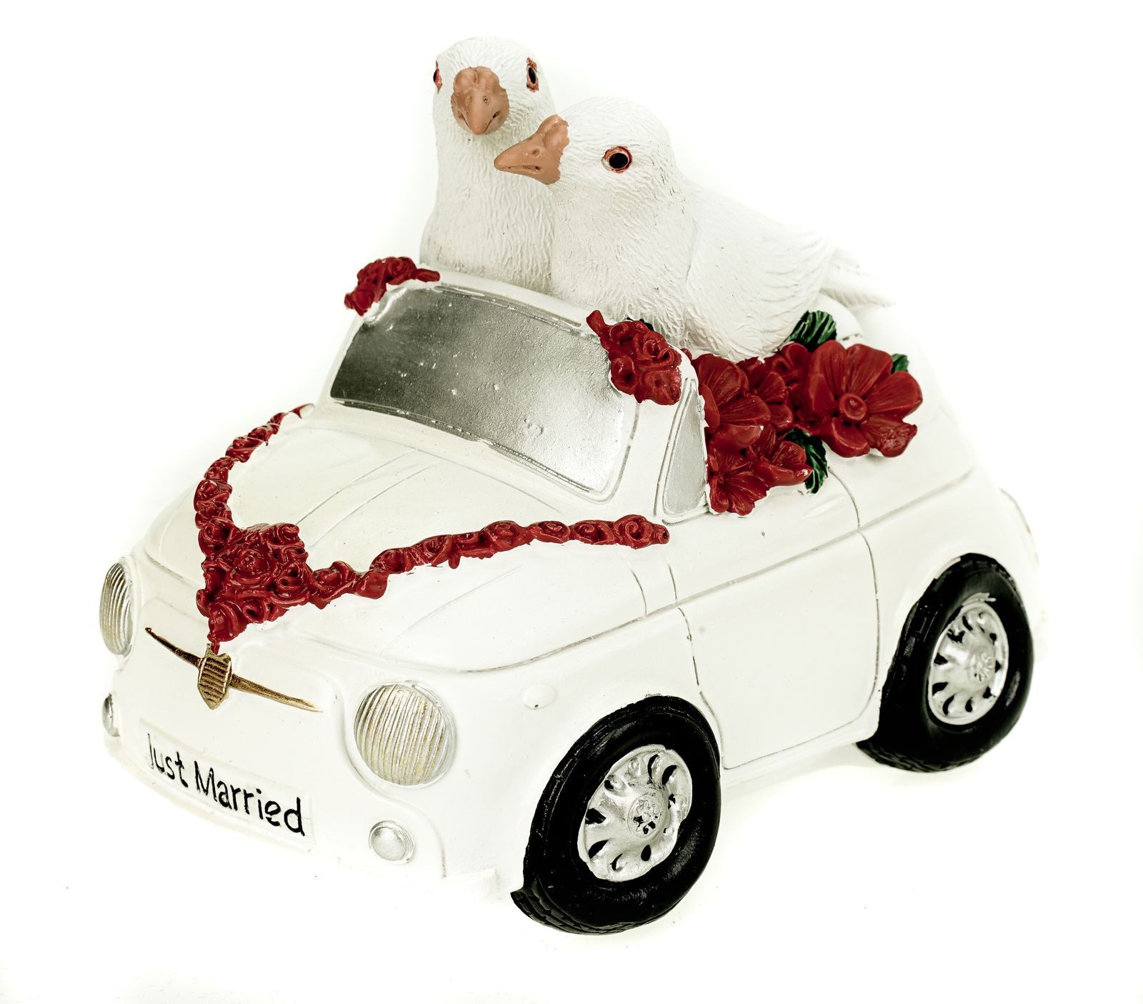 Udo Schmidt Bremen...das Original Spardose Spardose Hochzeitauto mit Tauben 16 cm Sparschwein Hochzeitspaar
