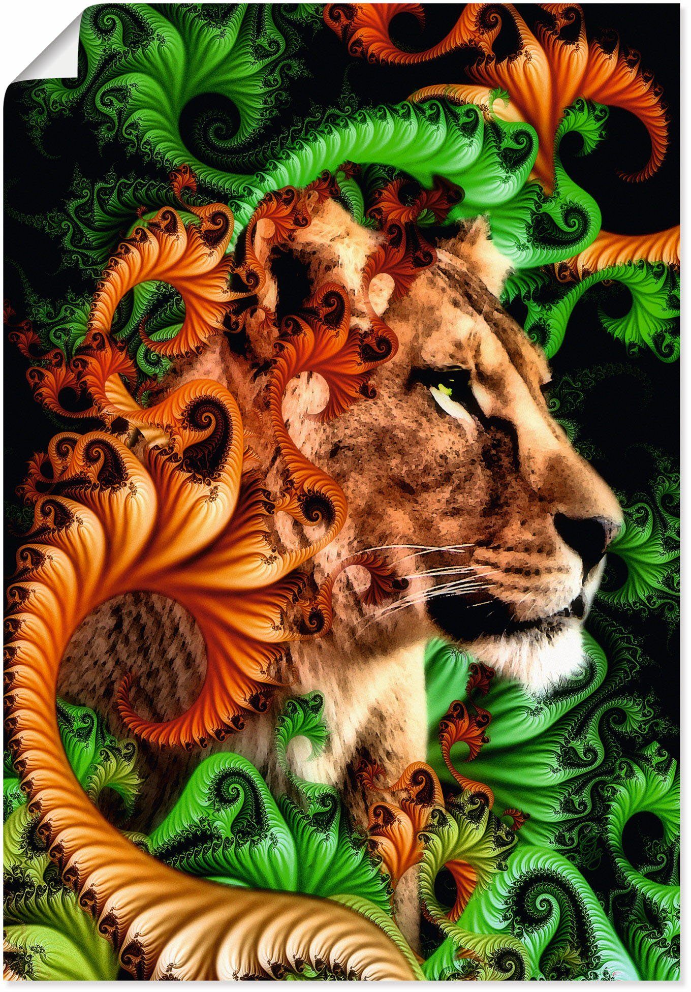 Artland Wandbild Im Leinwandbild, Jungle, in (1 Wandaufkleber als St), Größen Löwen oder Poster Alubild, versch