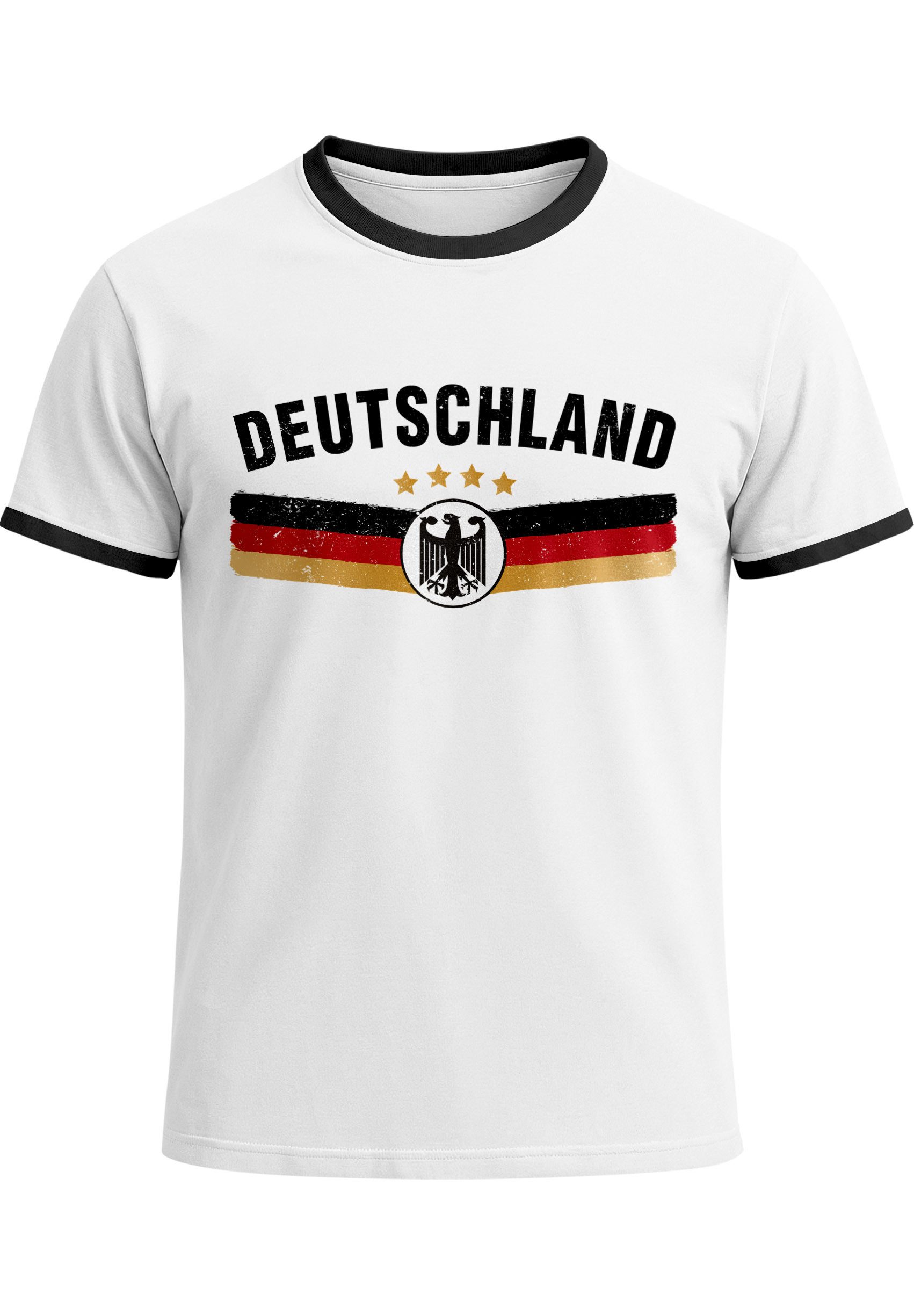 MoonWorks Print-Shirt Herren T-Shirt Deutschland Fußball WM-Shirt 2026 Fanshirt Brustprint mit Print