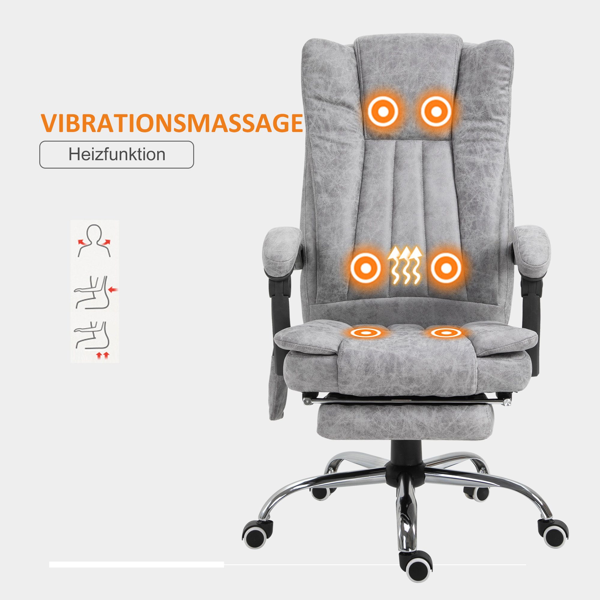 Heizfunktion Massage mit Schreibtischstuhl HOMCOM und Bürostuhl