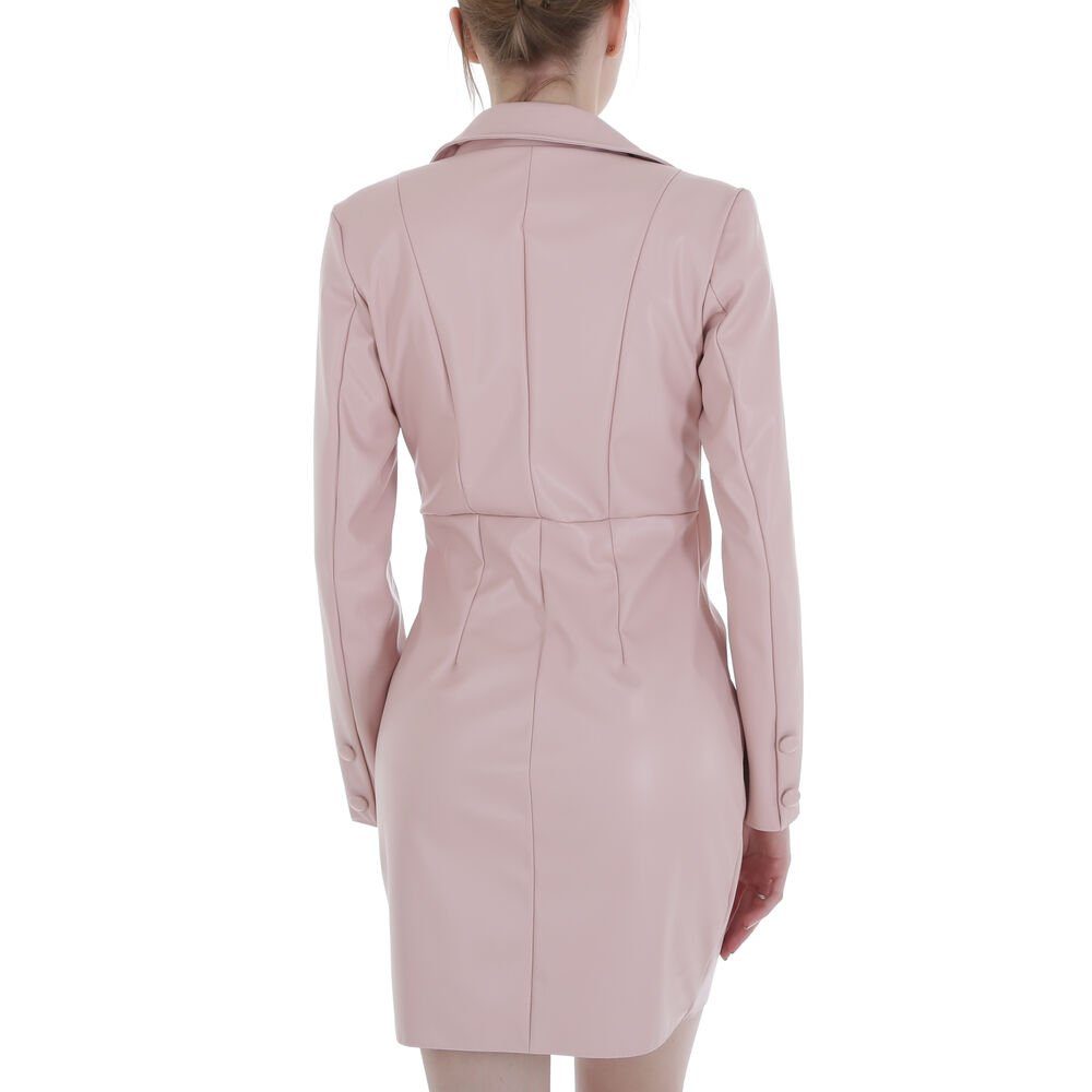 Ital-Design Bleistiftkleid Damen Party & Clubwear Wickel (80171111) Drapiert Stretch Lederoptik Minikleid in Altrosa