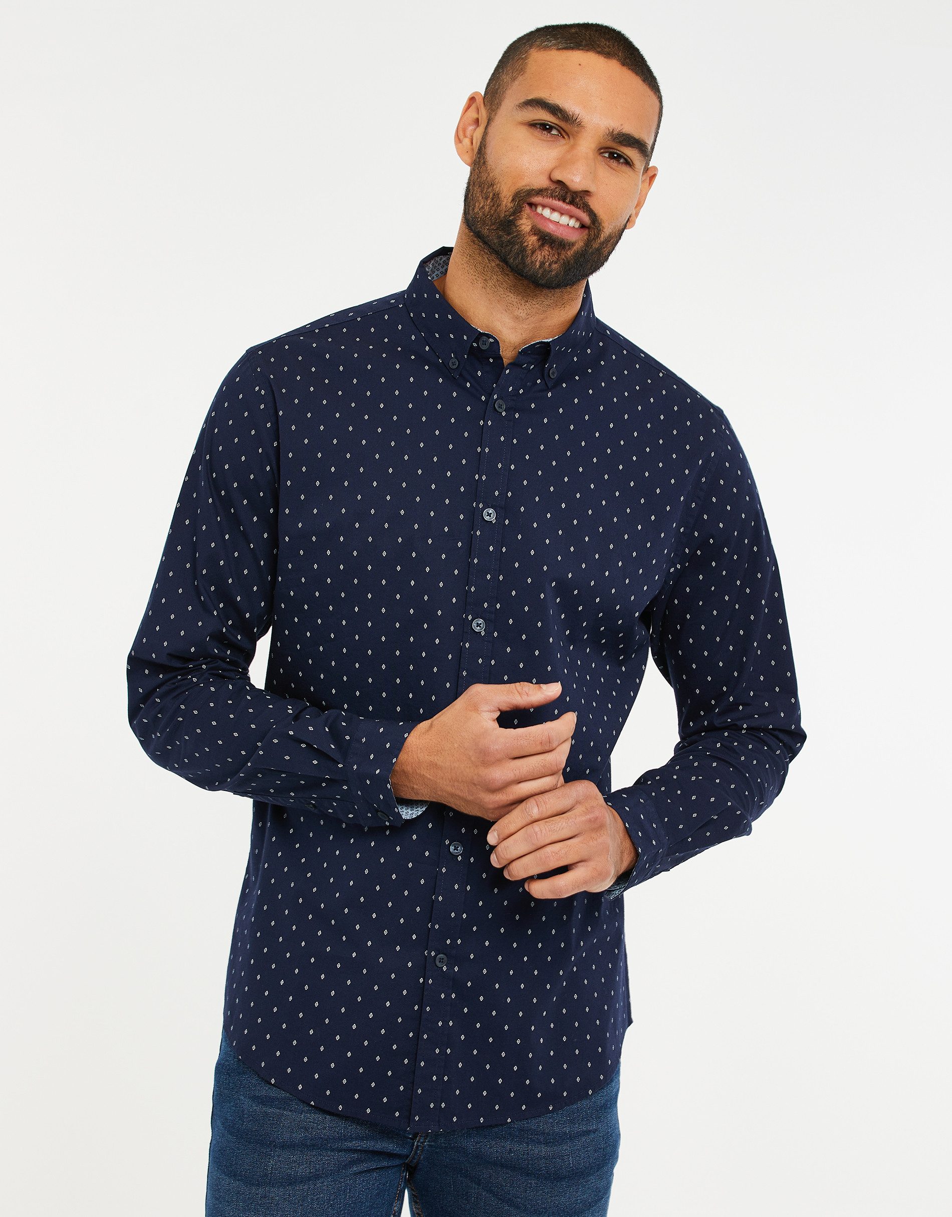 Threadbare Langarmhemd THB Shirt L/Slv Trim (1-tlg) im klassischen Design