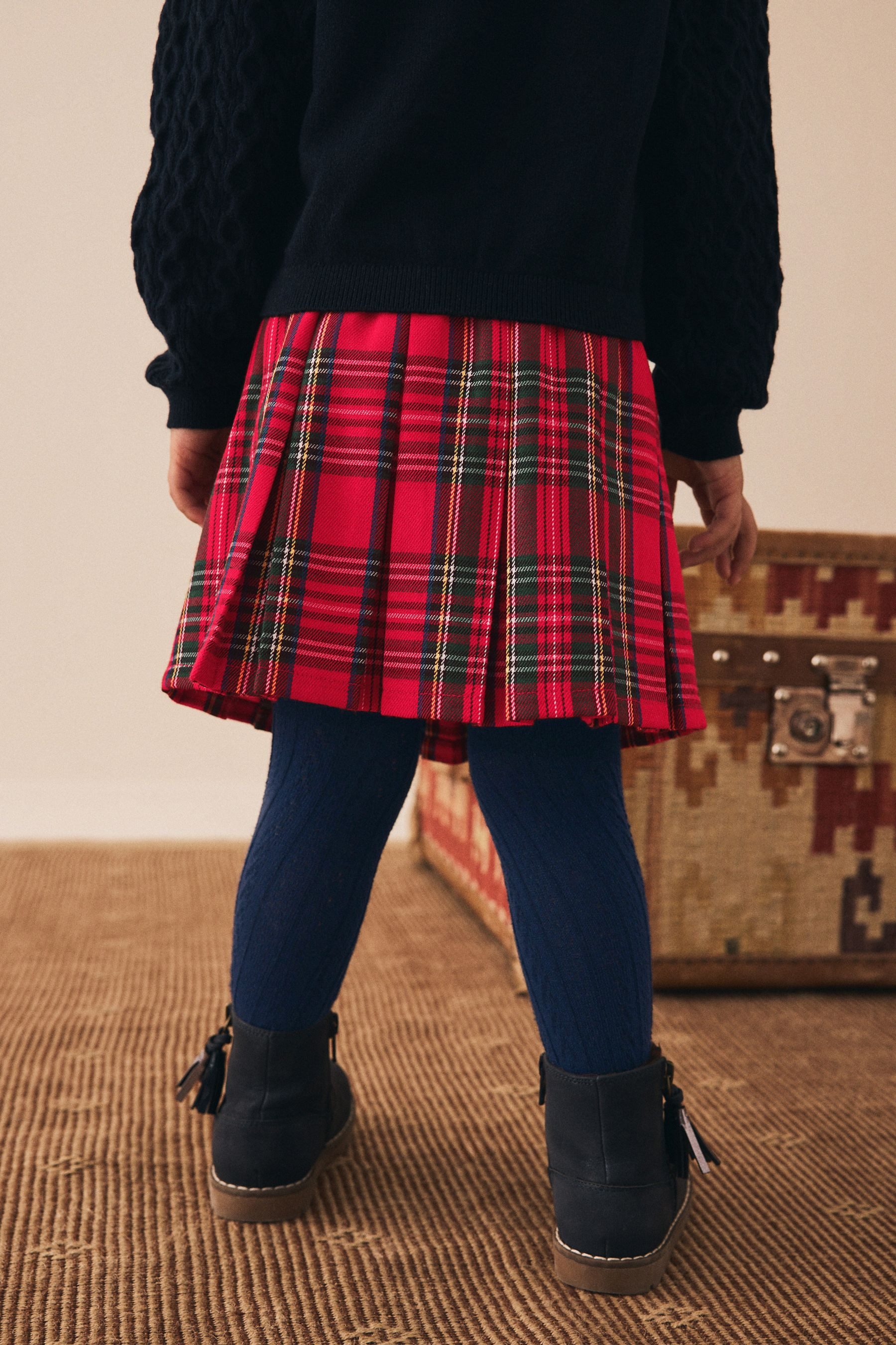 Next Karorock Tartan-Rock mit Schleife und Strumpfhose (2-tlg)