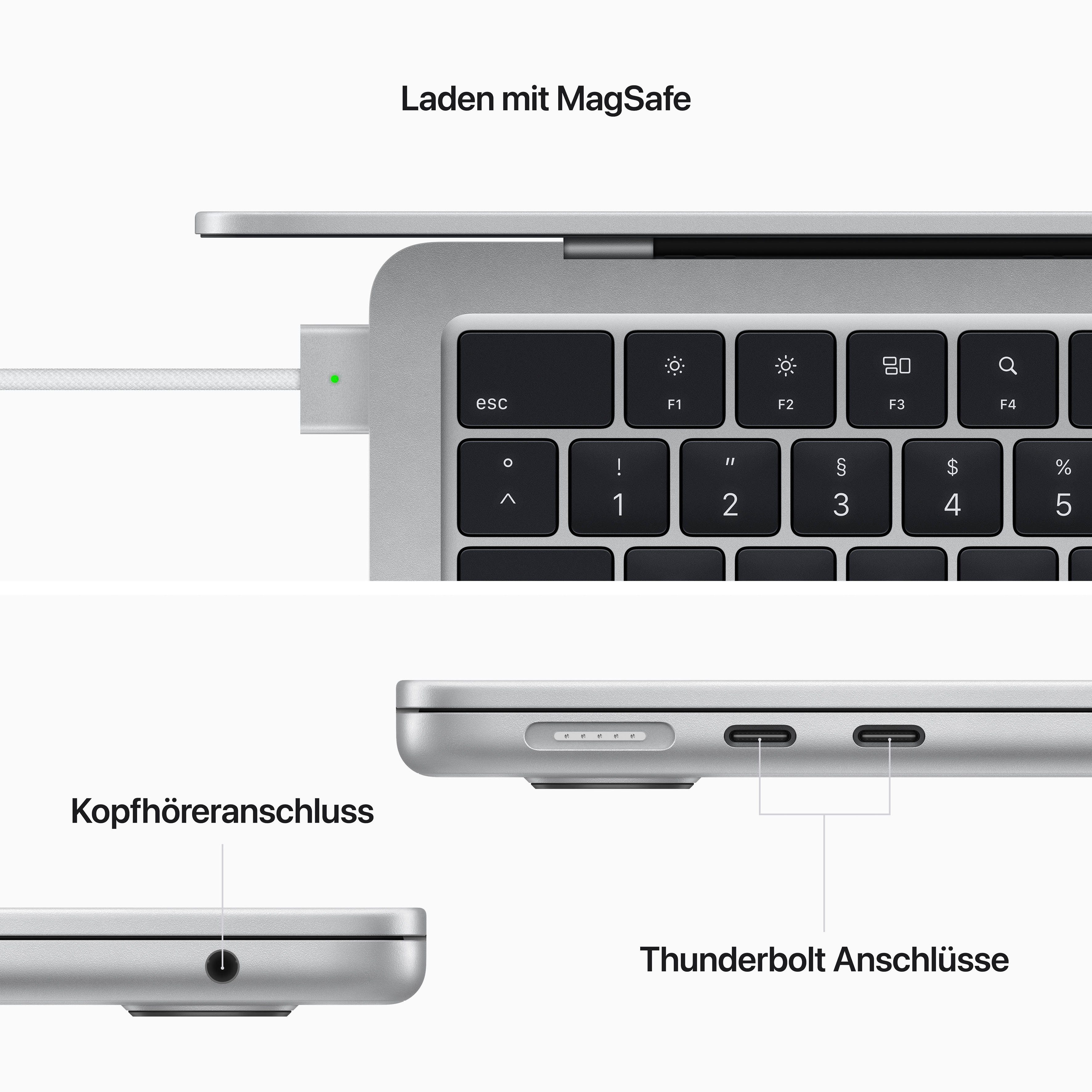 Apple MacBook 8-Core (34,46 M2, Apple 512 cm/13,6 Zoll, silver CPU, Notebook Air GB SSD)