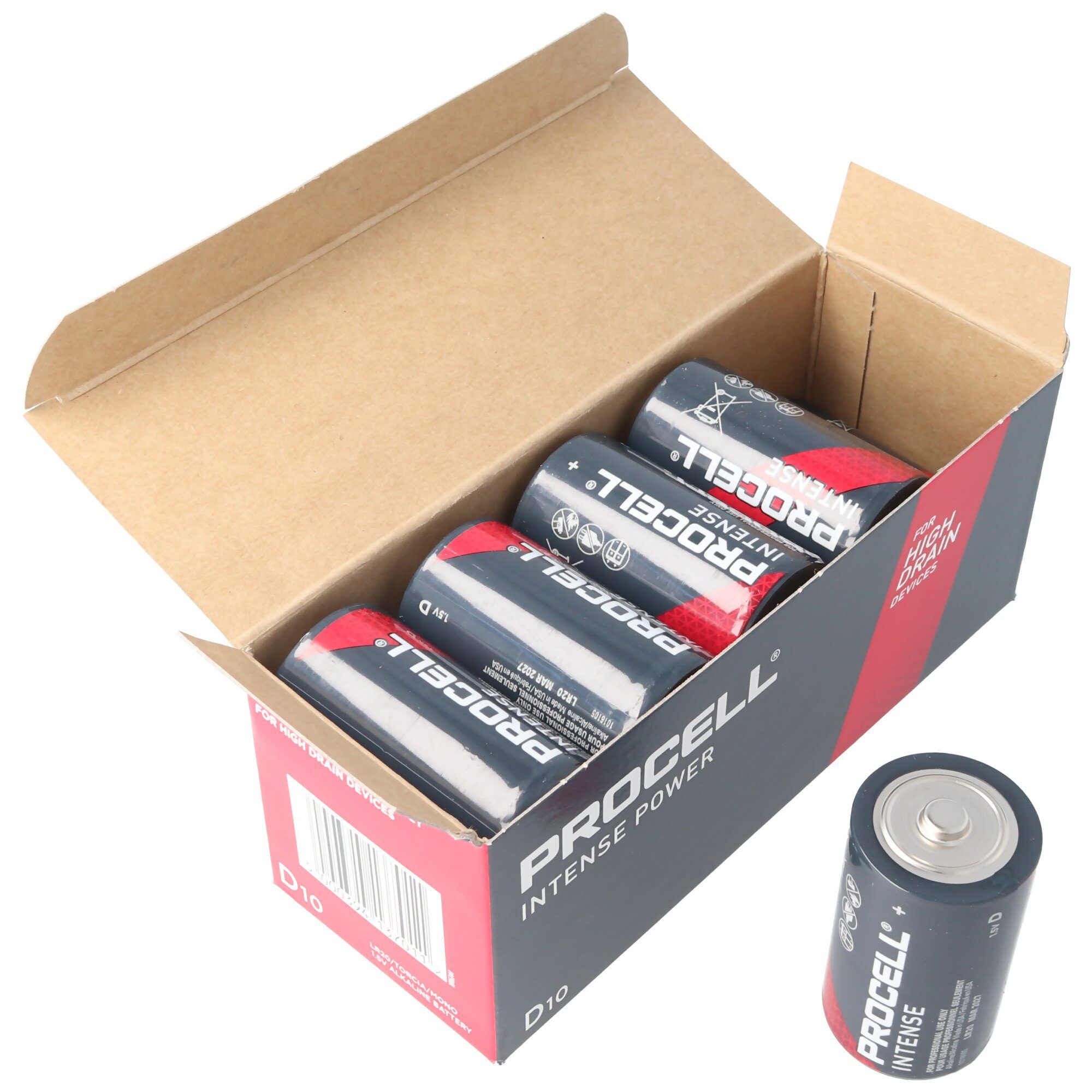Mono Stück D, im Karton, Duracell LR20 (1,5 10 Batterie, Duracell Intense V) energie für Procell