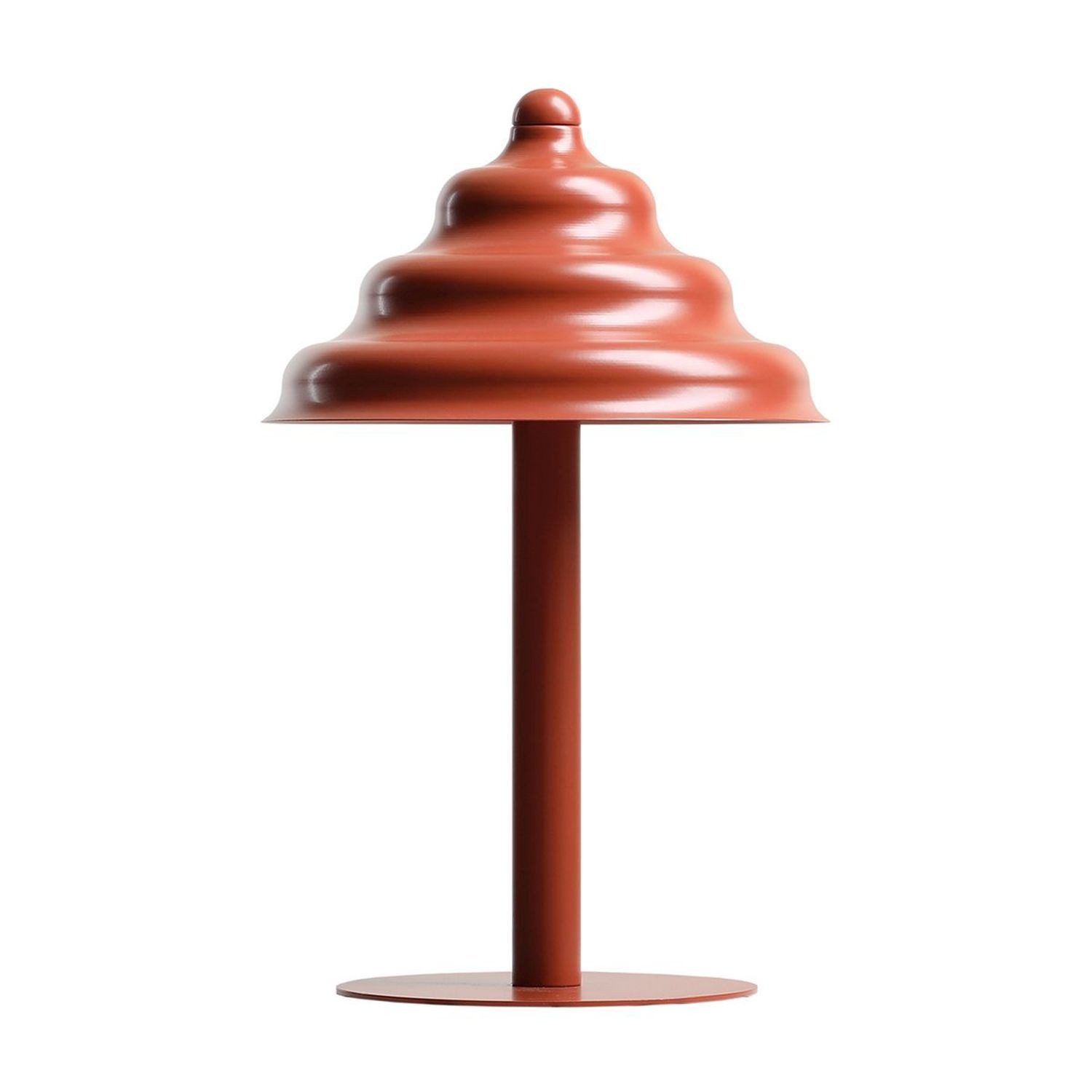 Licht-Erlebnisse Tischleuchte NAREN, Glas Metall G9 Ø 22.5 cm 36 cm Ziegelrot rund Modern Beistelllampe