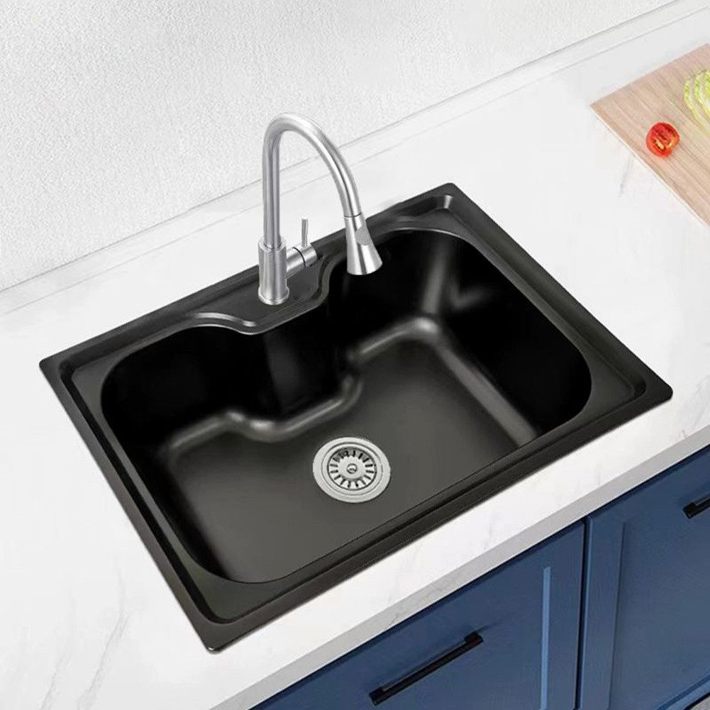 Faizee Möbel Edelstahlspüle Titan 60x42x20cm – rechteckig – inkl. Siphon-Se günstig online kaufen