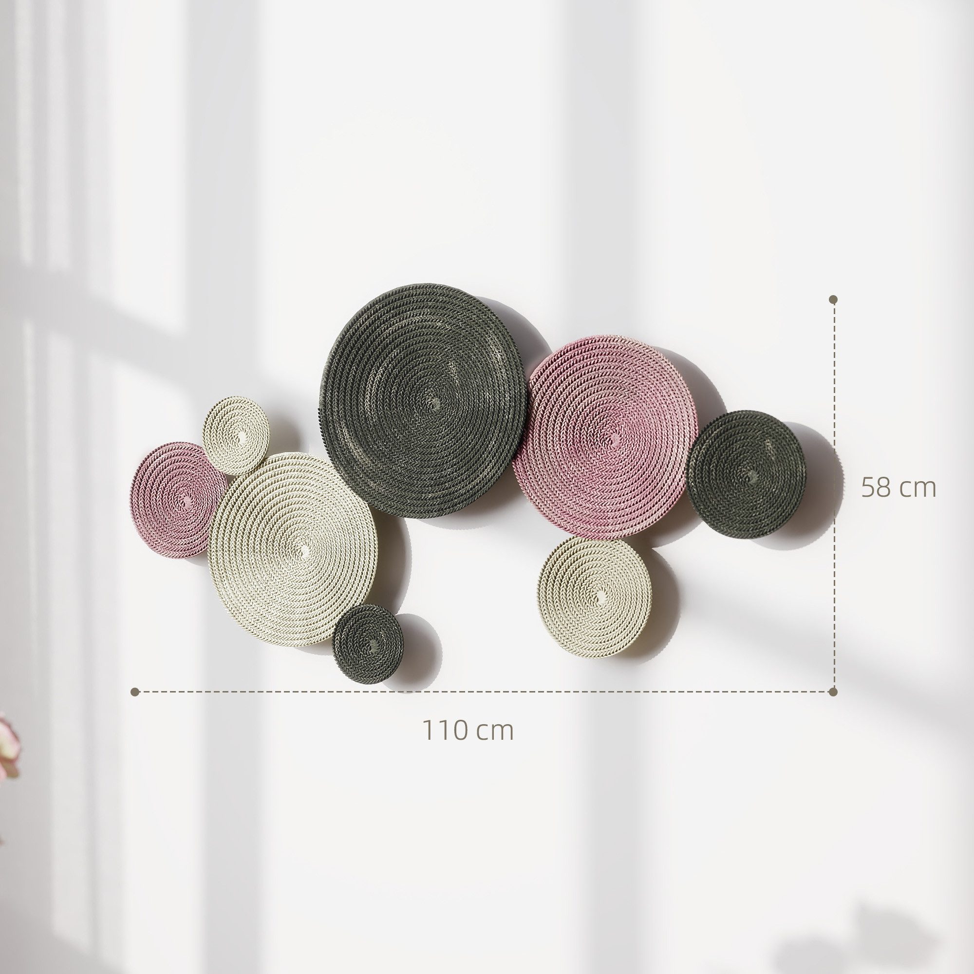 HOMCOM Wandbild Wandskulptur mit einzigartigem Multi-Disc-Design, Geometrische Formen (Wanddekoration, 1 St), Abstraktes geometrisches Design