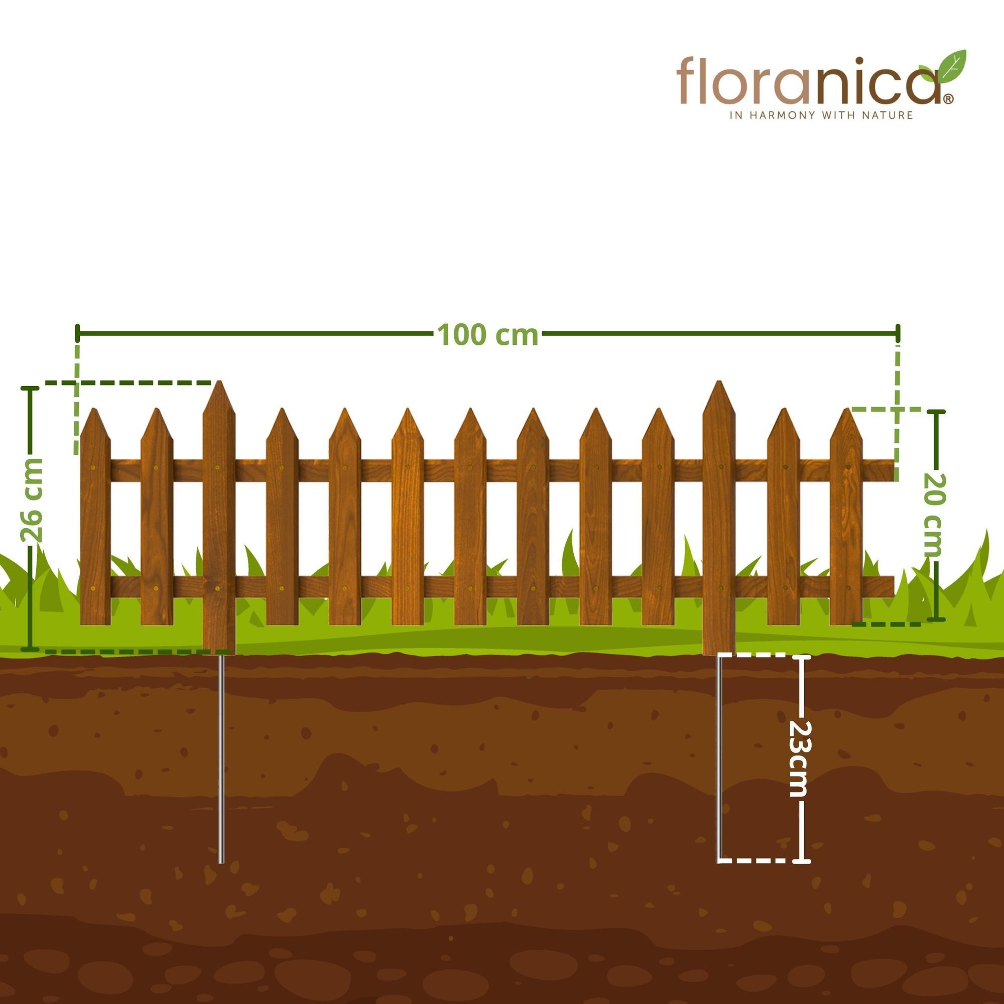 Floranica Staketenzaun Vorgartenzaun Steckzaun Gartenzaun Zierzaun günstig online kaufen