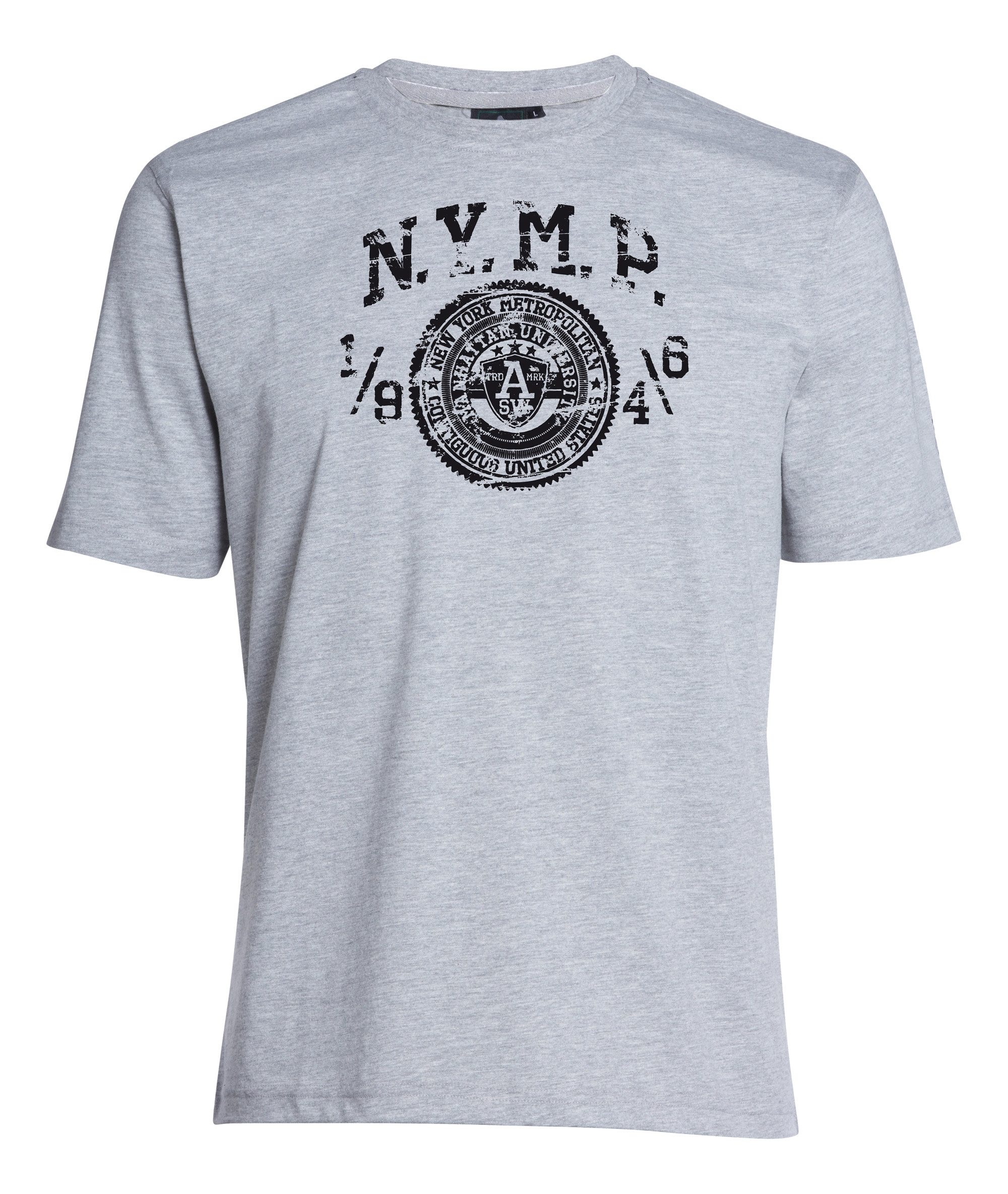 AHORN SPORTSWEAR T-Shirt MANHATTEN UNIVERSITY mit Front-Print und Rundhals-Ausschnitt