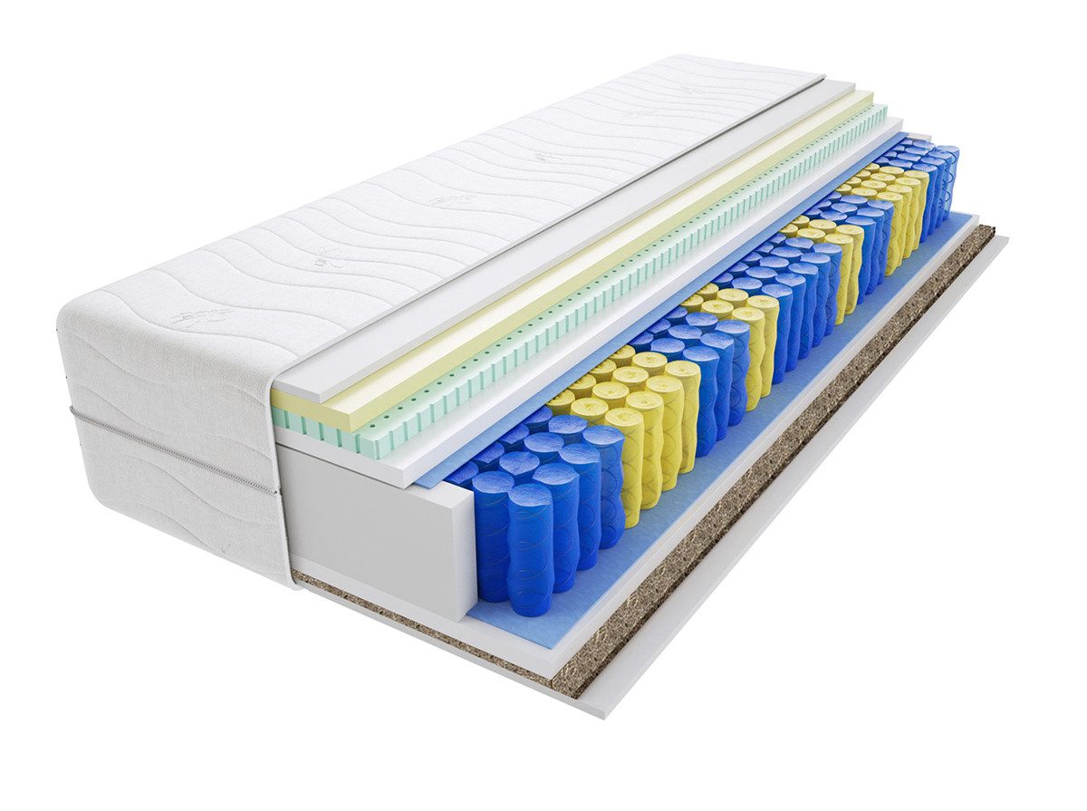 Taschenfederkernmatratze Matratzen, Taschenmatratzen Lima Gras 60x190 cm - viele Größen, Godre, 22 cm hoch