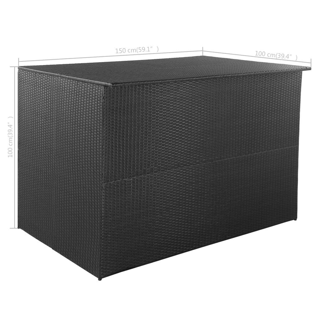 cm Gartenbox 150x100x100 Schwarz Poly furnicato Rattan