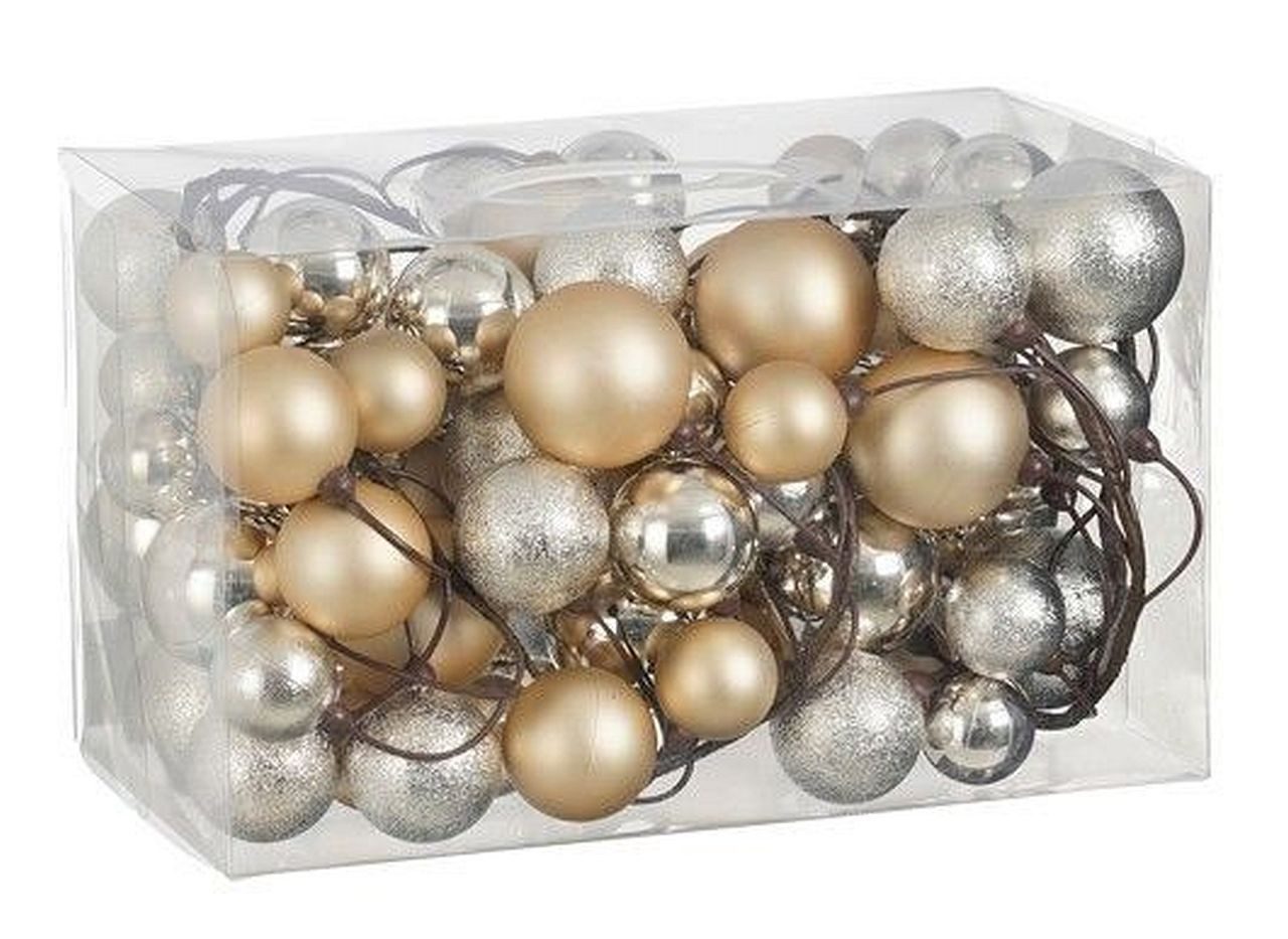 edelman Weihnachtsbaumkugel Weihnachtskugel-Girlande 180 cm – 80 Kugeln Rot günstig online kaufen