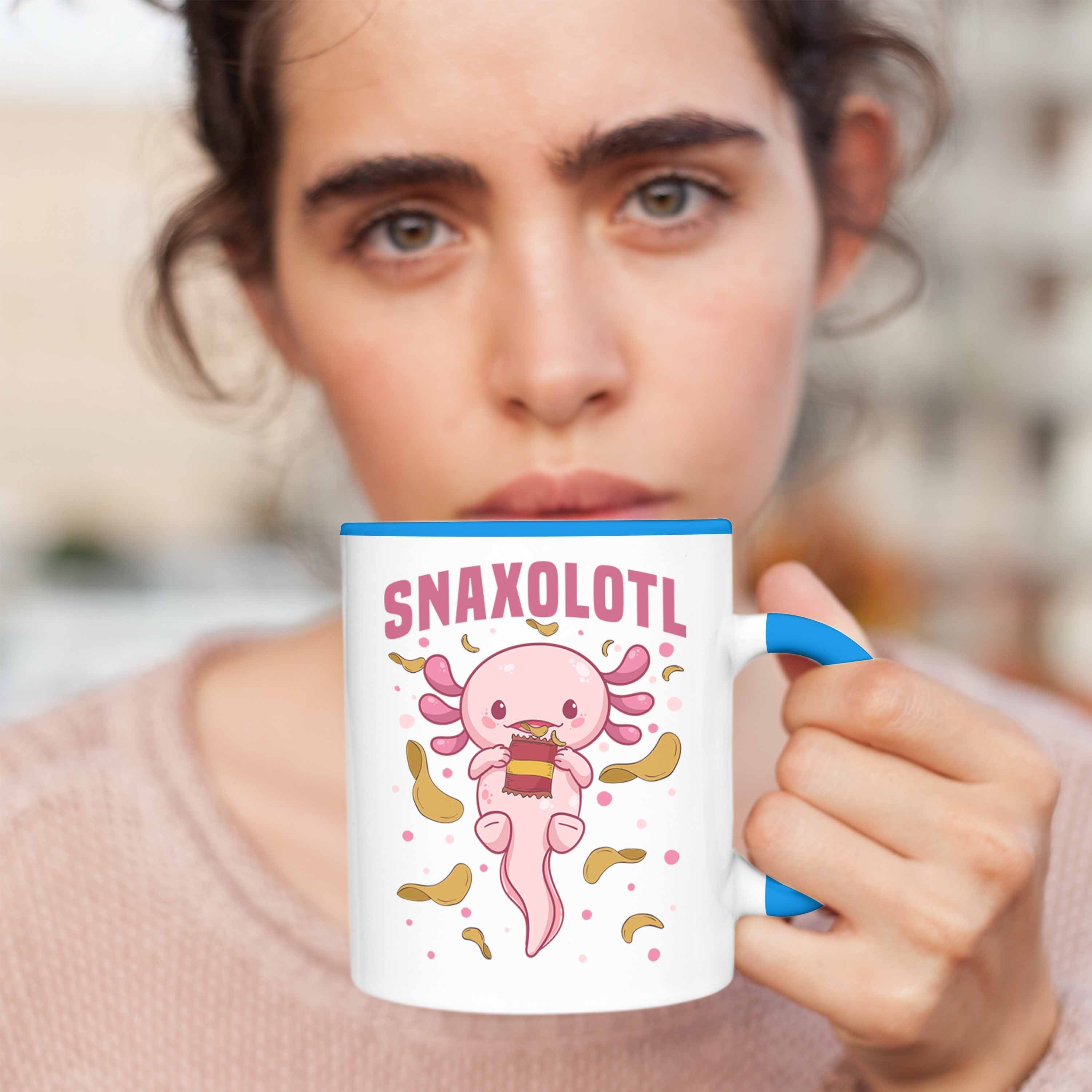 Geschenk Tasse Tasse - Schwanzlurch-Liebhaber für Snaxolotl Axolotl Trendation Trendation Blau