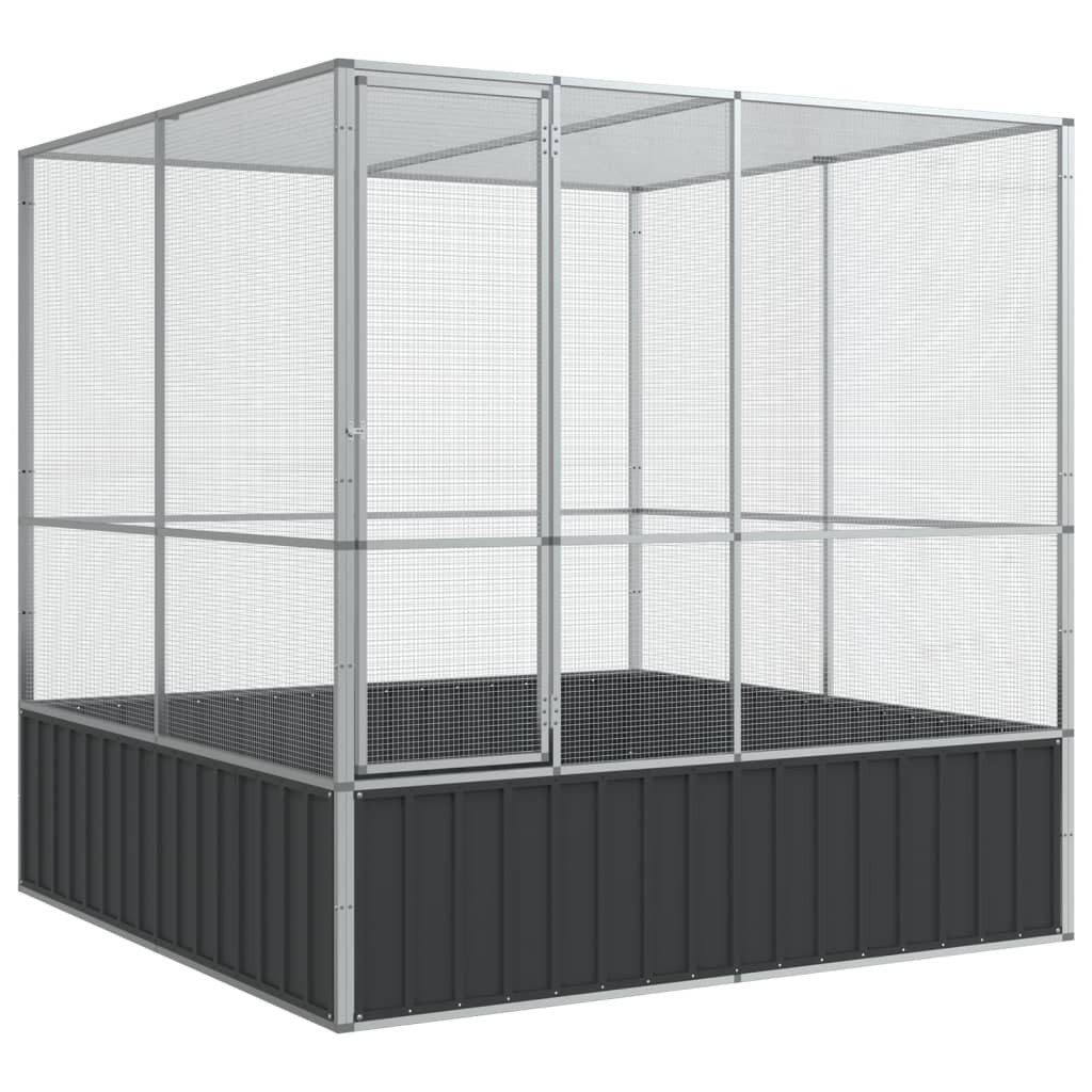 vidaXL Voliere 211 x 207 x 212 cm Voliere Silbern 211x207x212 cm Stahl