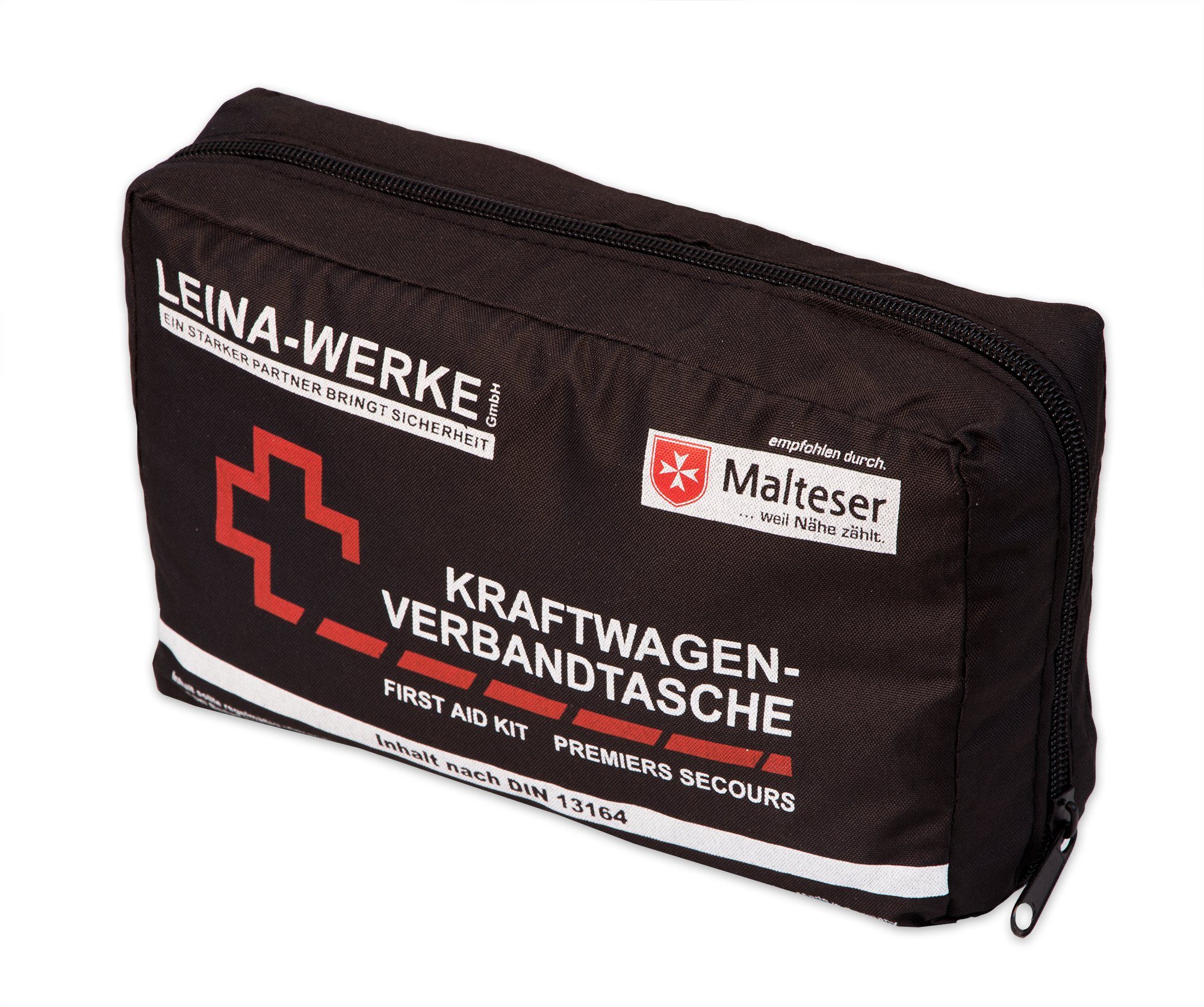 Holthaus Medical Kfz-Verbandtasche Auto-Verbandkasten mit Malteser  Anwendungsbroschüre DIN 13164 (Grau)