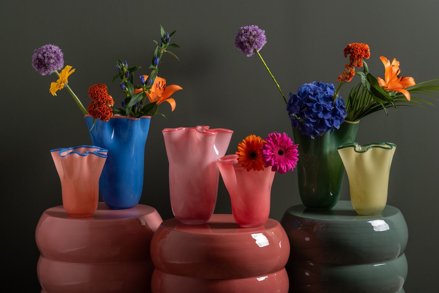 Present Time Dekovase Vase aus Glas RUFFLES, 31,5 cm (einzeln)