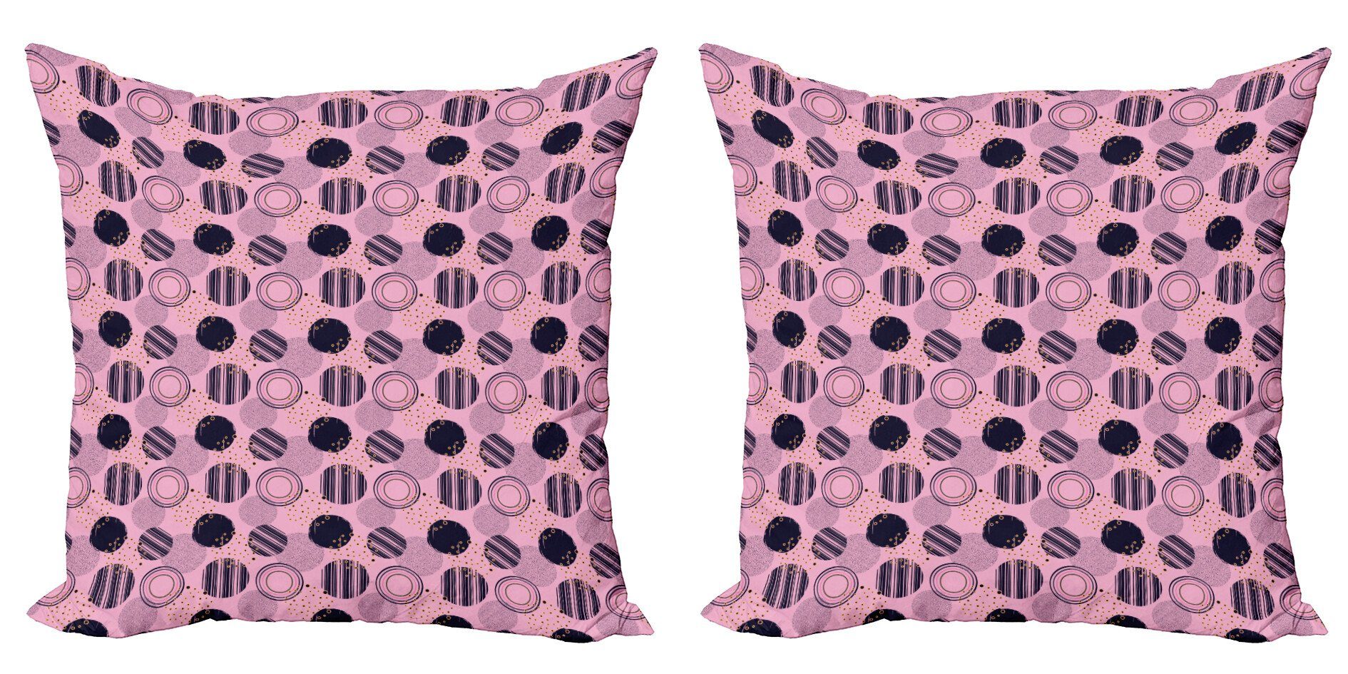 Punkte Digitaldruck, (2 und Abstrakt Stück), Geometrische Accent Kreise Abakuhaus Doppelseitiger Kissenbezüge Modern
