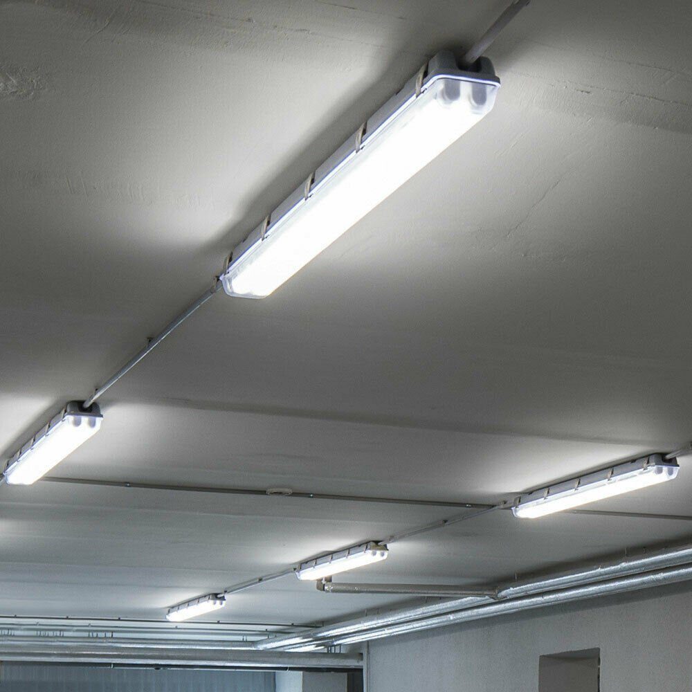etc-shop Deckenleuchte, 5er Set SMD LED Decken Wannen Leuchten Garagen Keller Veranda