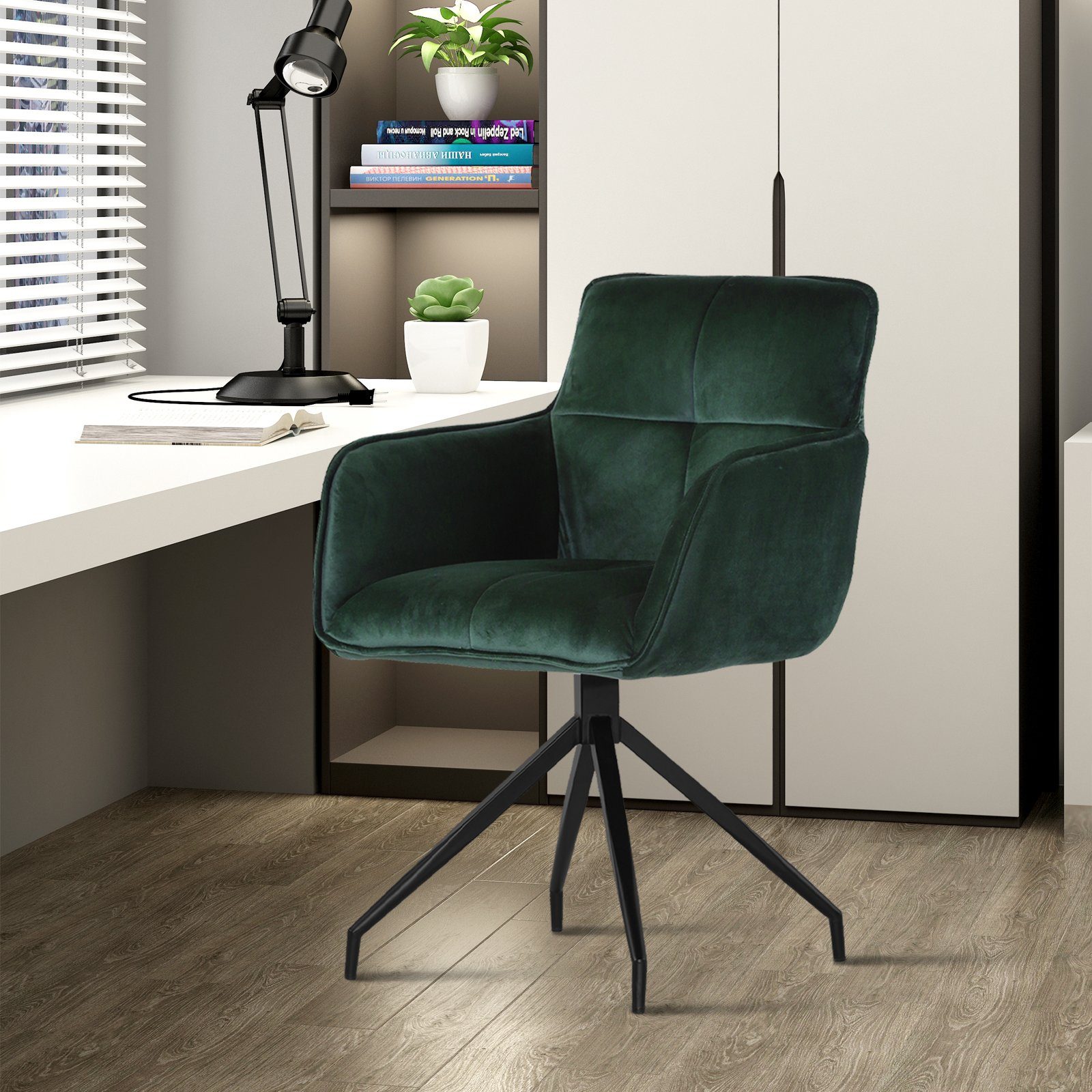 Jiexi Grüner gepolstertes Satz Metallfüßen Kissen Armlehnen mit mit Bürostühle Esszimmerstuhl 1 von