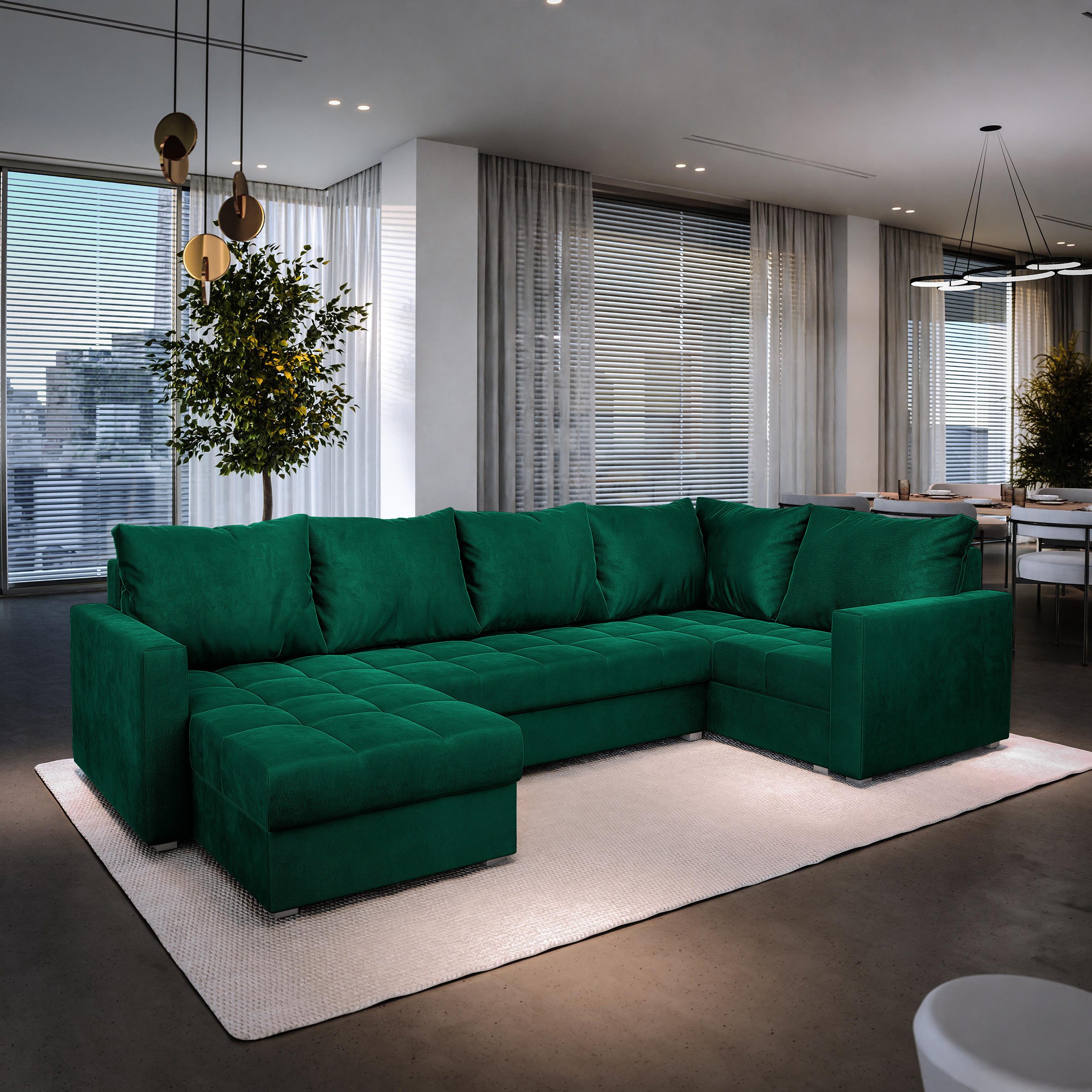Masseno Ecksofa LORIVO mit Schlaffunktion U-Form, günstig online kaufen